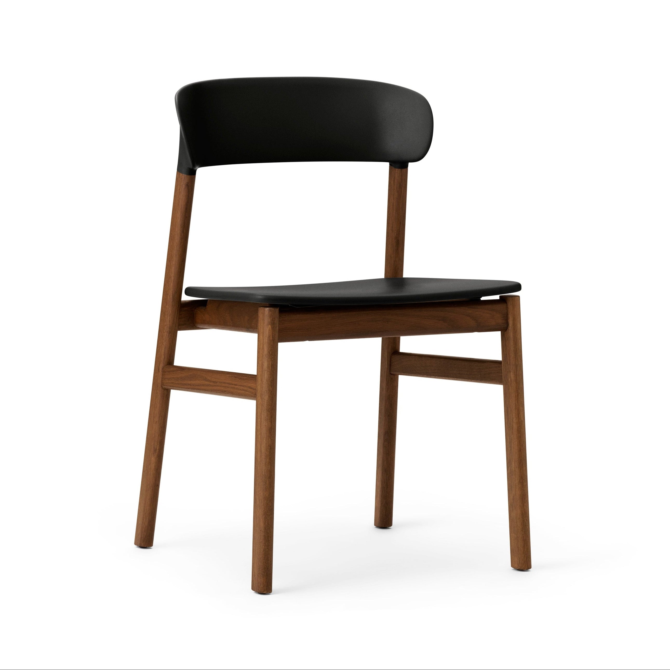 Stolička HERIT čierna s tmavým dubovým podstavcom