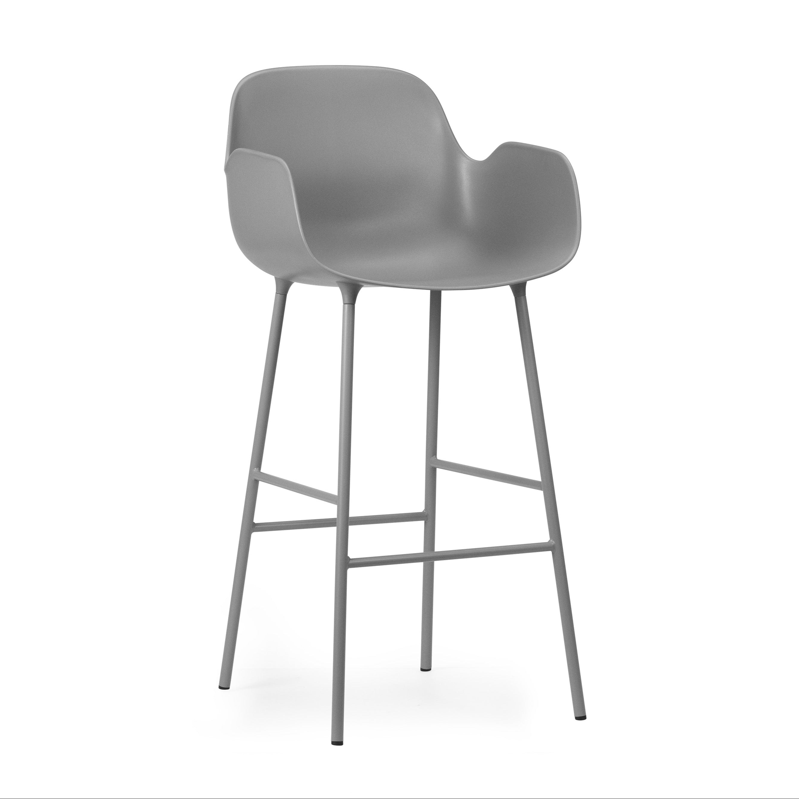Barová stolička s opierkami FORM šedá