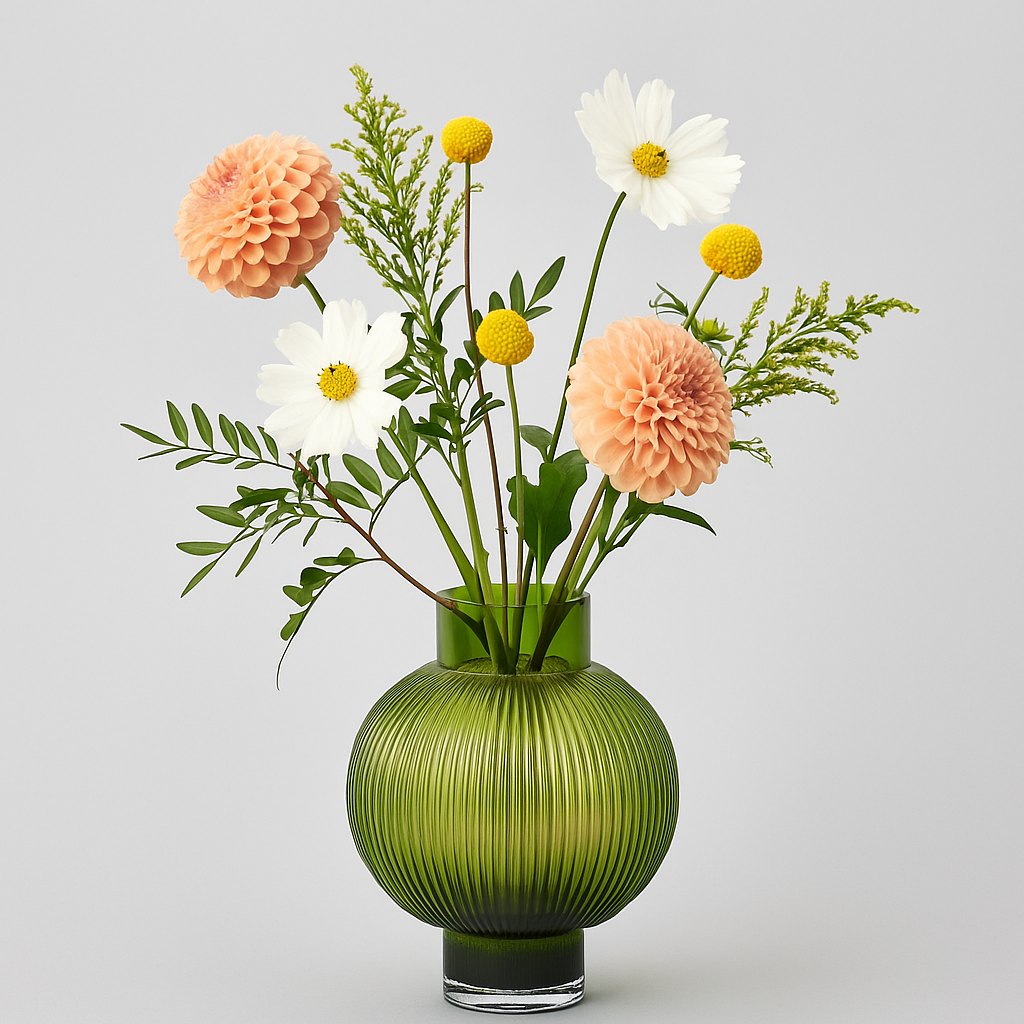 HOT AIR BALLOON vase dark green