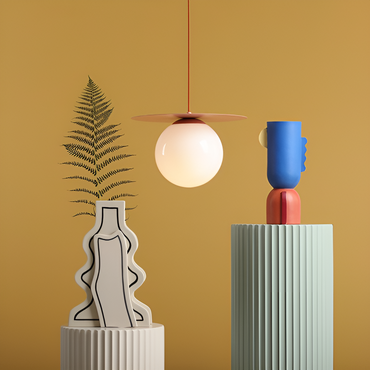 Závesná lampa LOOP koralová