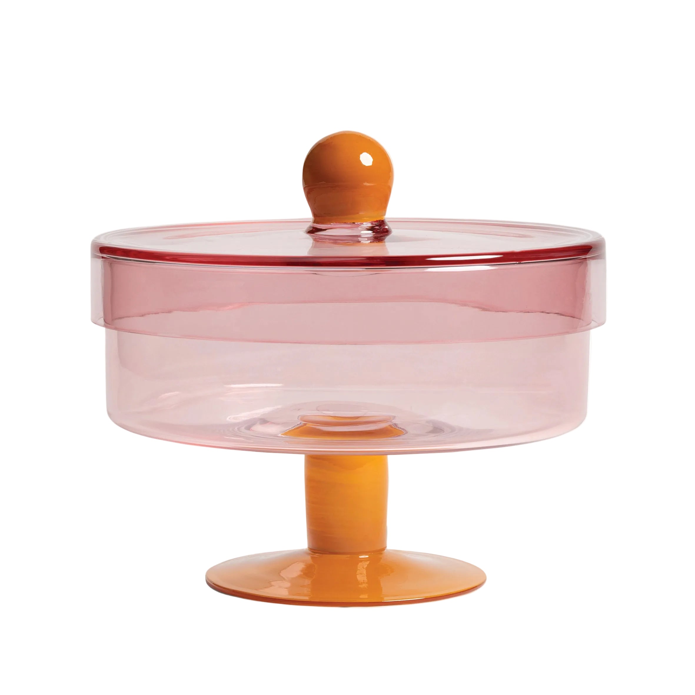 DUO pink pot with lid in orange