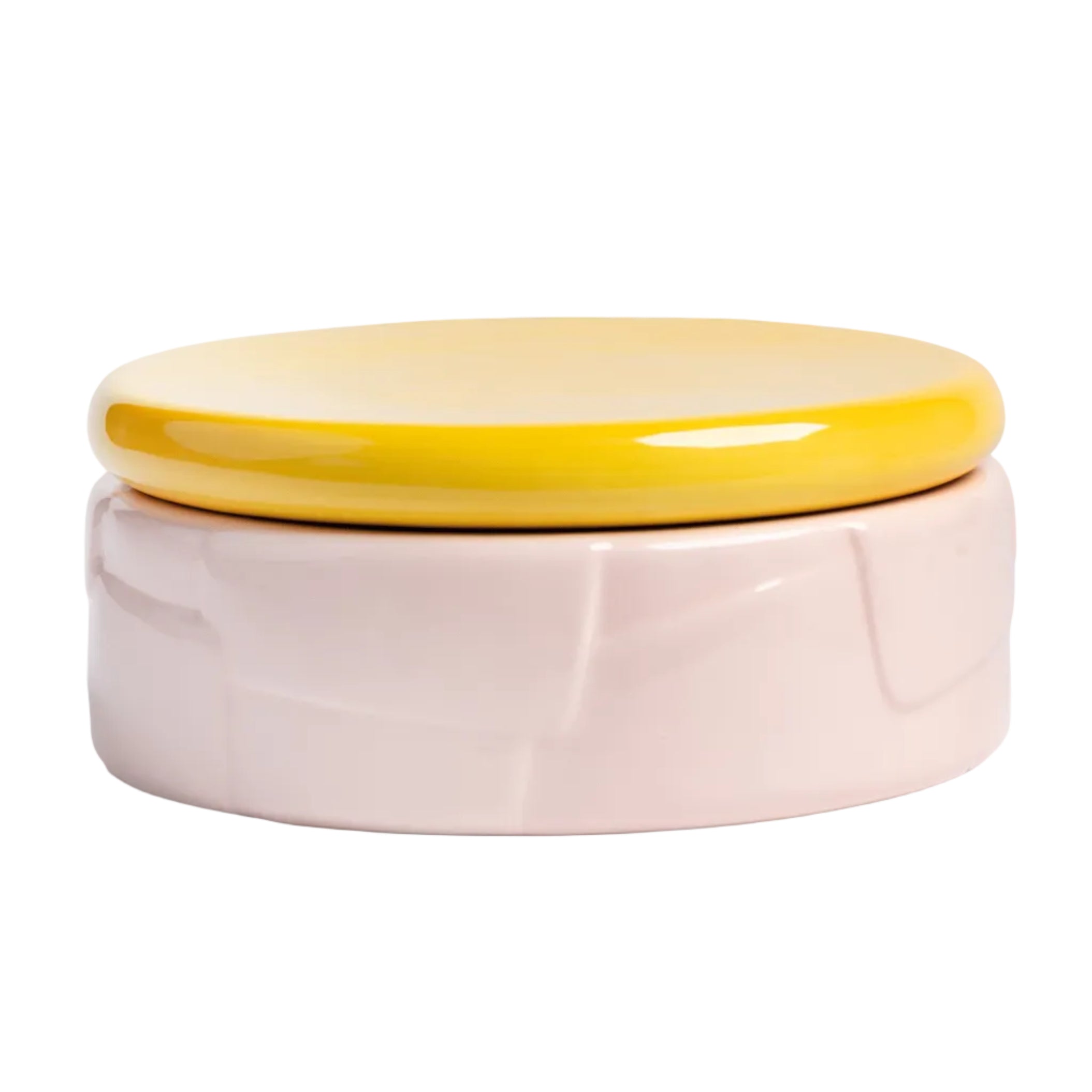 FLAKE container pink with yellow lid