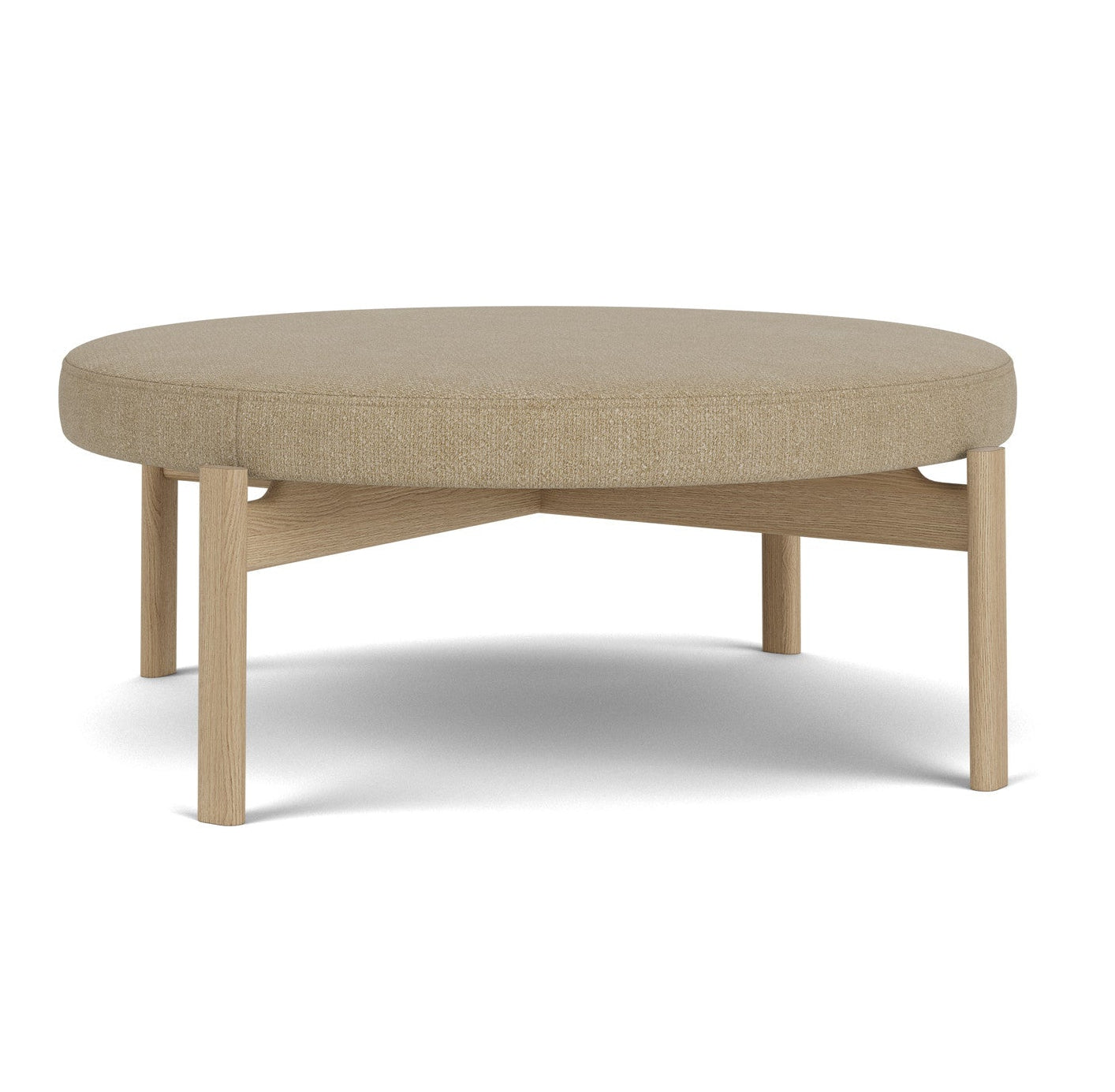 Puf PASSAGE béžový s dubovou základňou