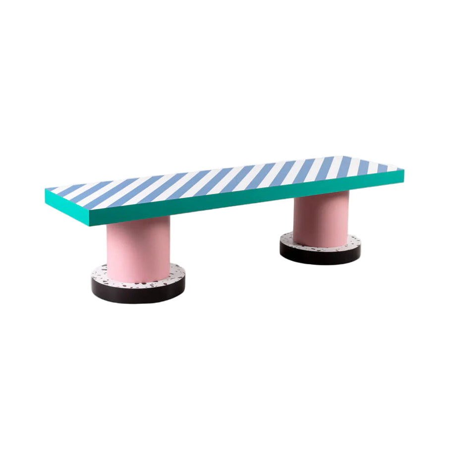SUPERBENCH BLUE STRIPES bench in blue with pink