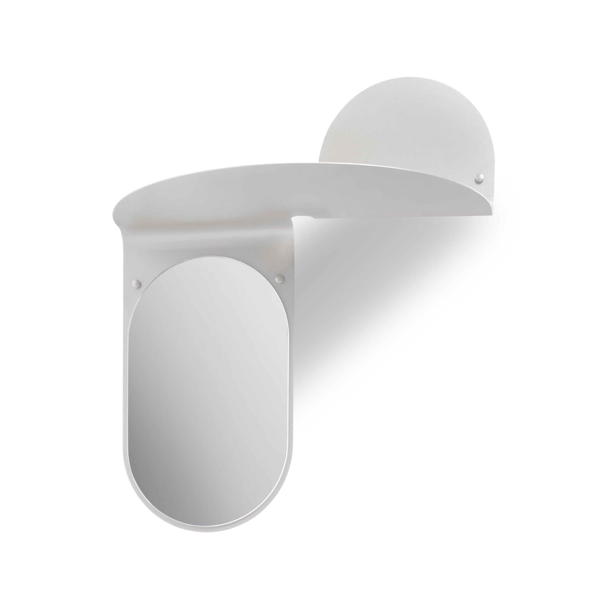 Wall mirror with shelf FLIP gray