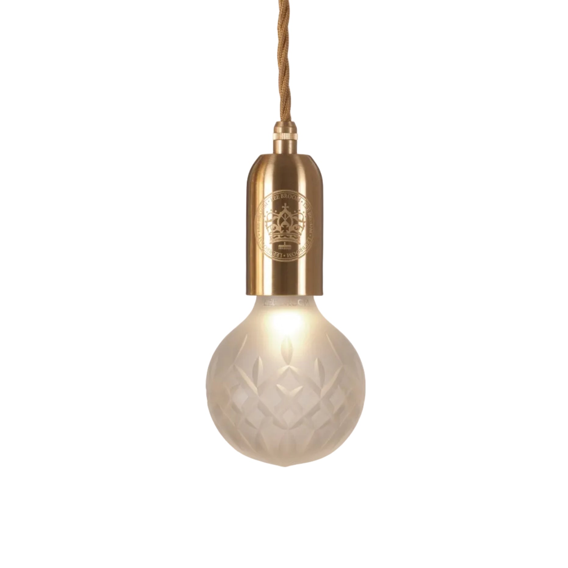 Lusterko visí CRYSTAL BULB matné sklo s kryštálovým efektom a mosadzným povrchom.