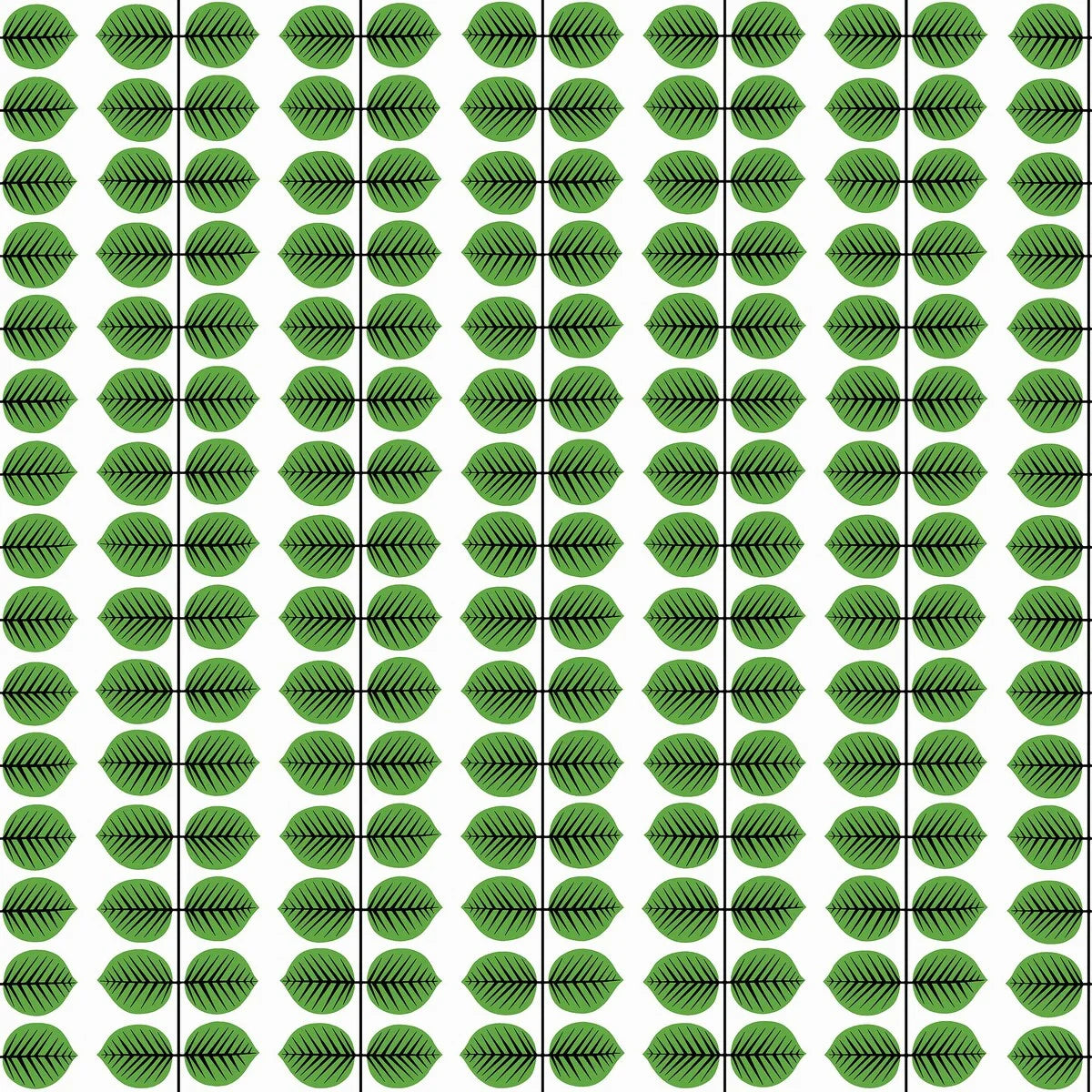 Tapeta s rastlinným vzorom listov BERSÅ biela so zelenou