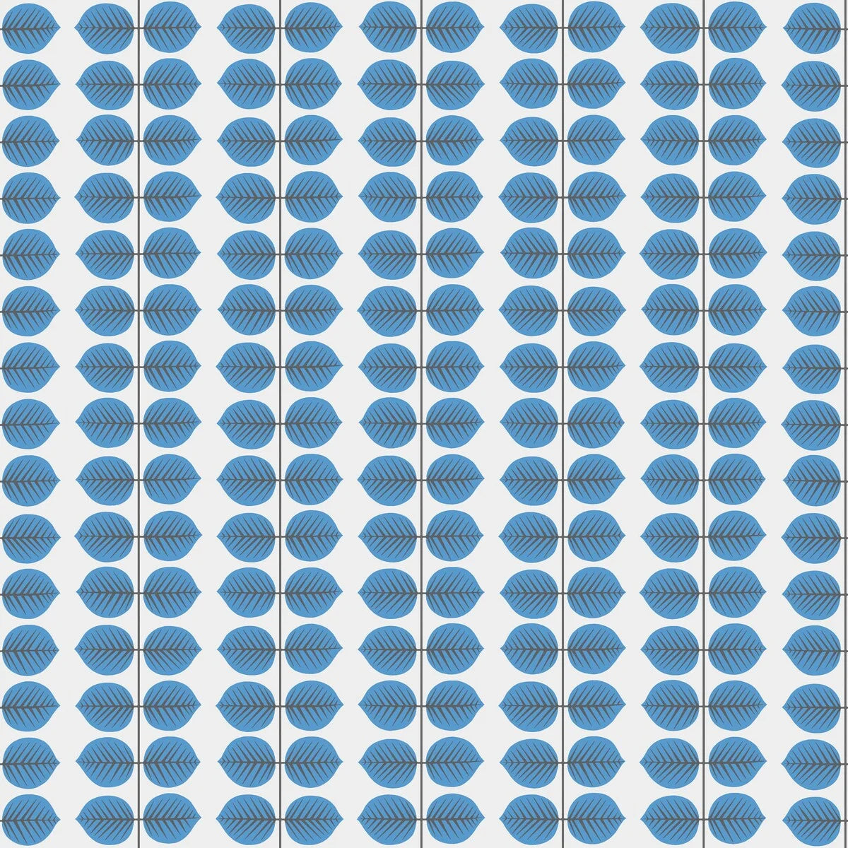 Wallpaper with a plant leaf pattern BERSÅ white with blue