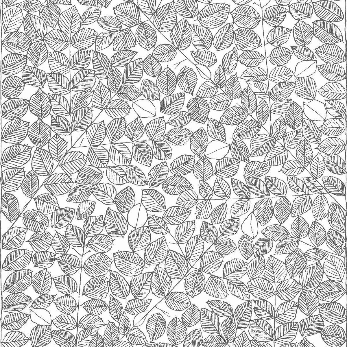 Tapeta s rastlinným vzorom listov ROMANS šedá