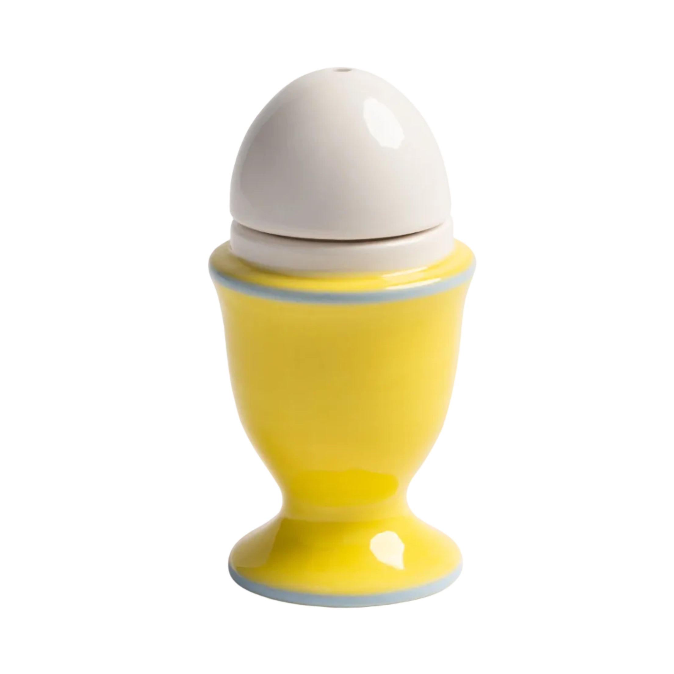 Soľnička a korenička EGG žltá s modrou a bielou