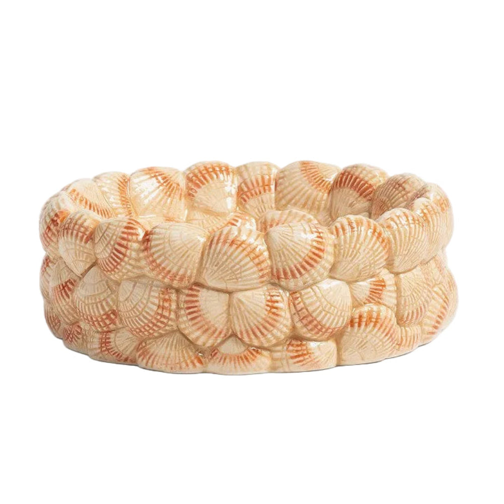 Cockle Bowl Beige with Orange