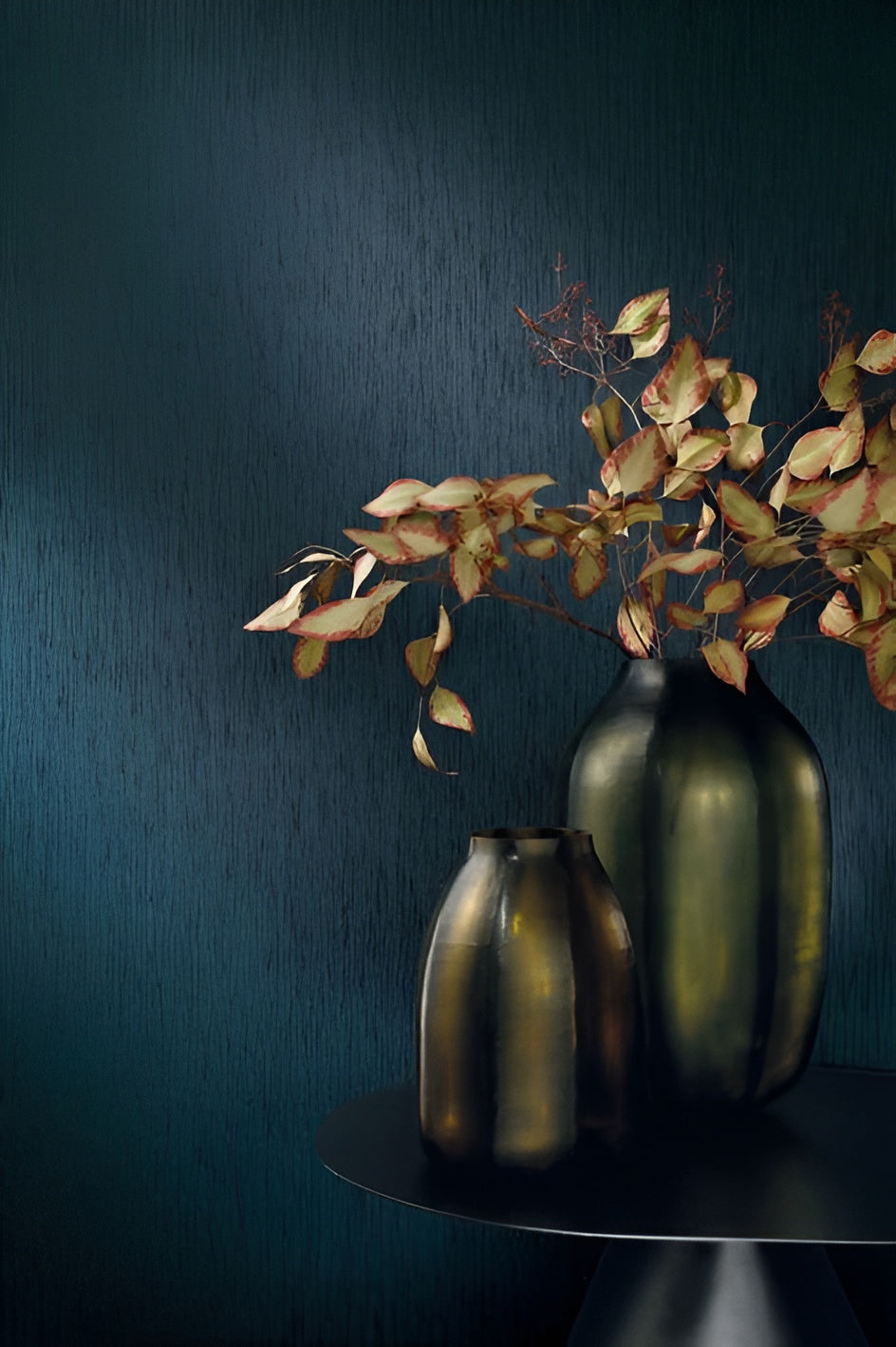 Textile wallpaper with structural vertical stripes JUSSIEU - CELADON mint green