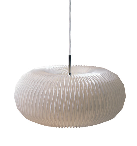 Závesná lampa MODEL 195 DONUT biela so strieborným