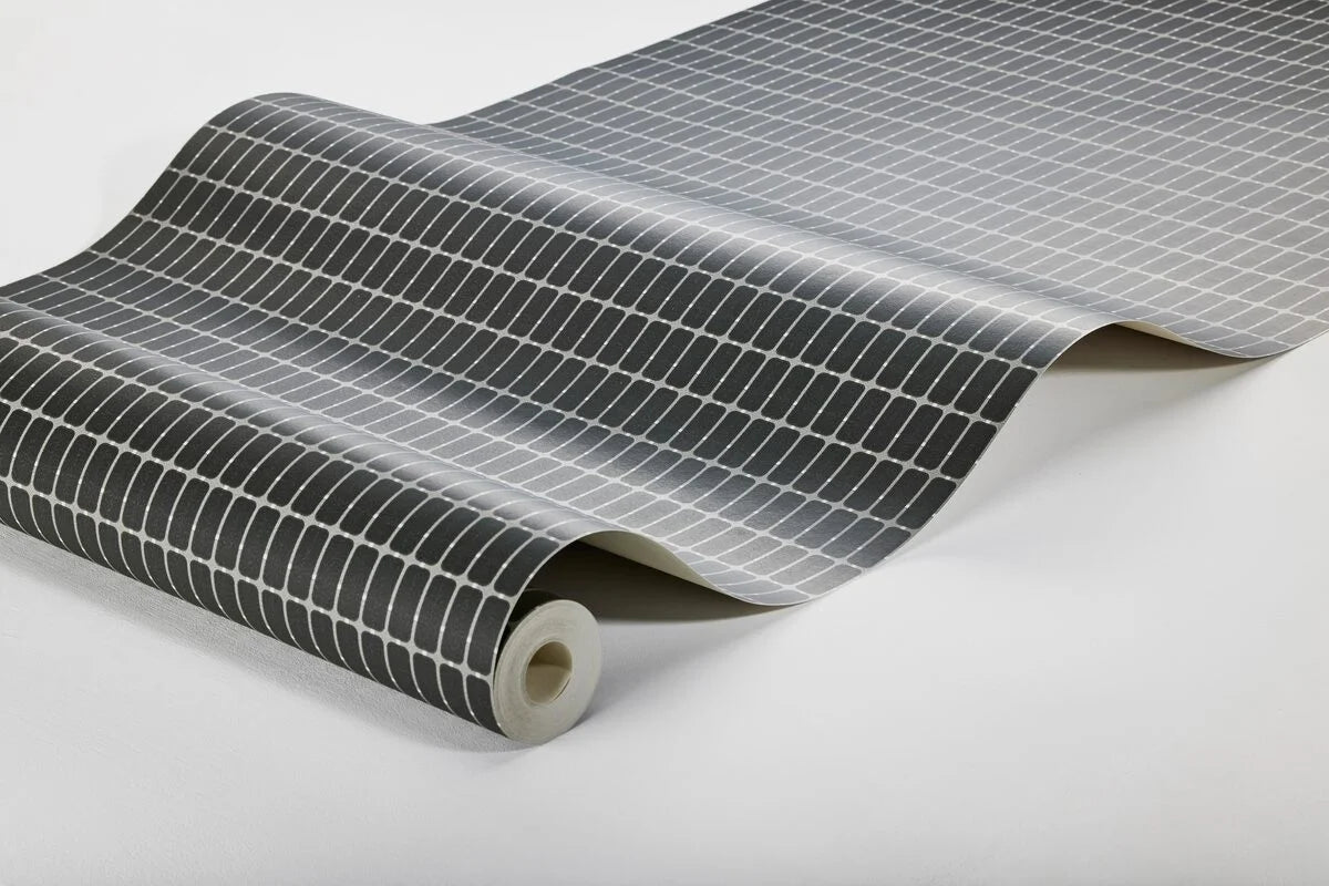 Tapeta z flizelínu s vzorom v kocke ALVAR AALTO M.I.T grafitová