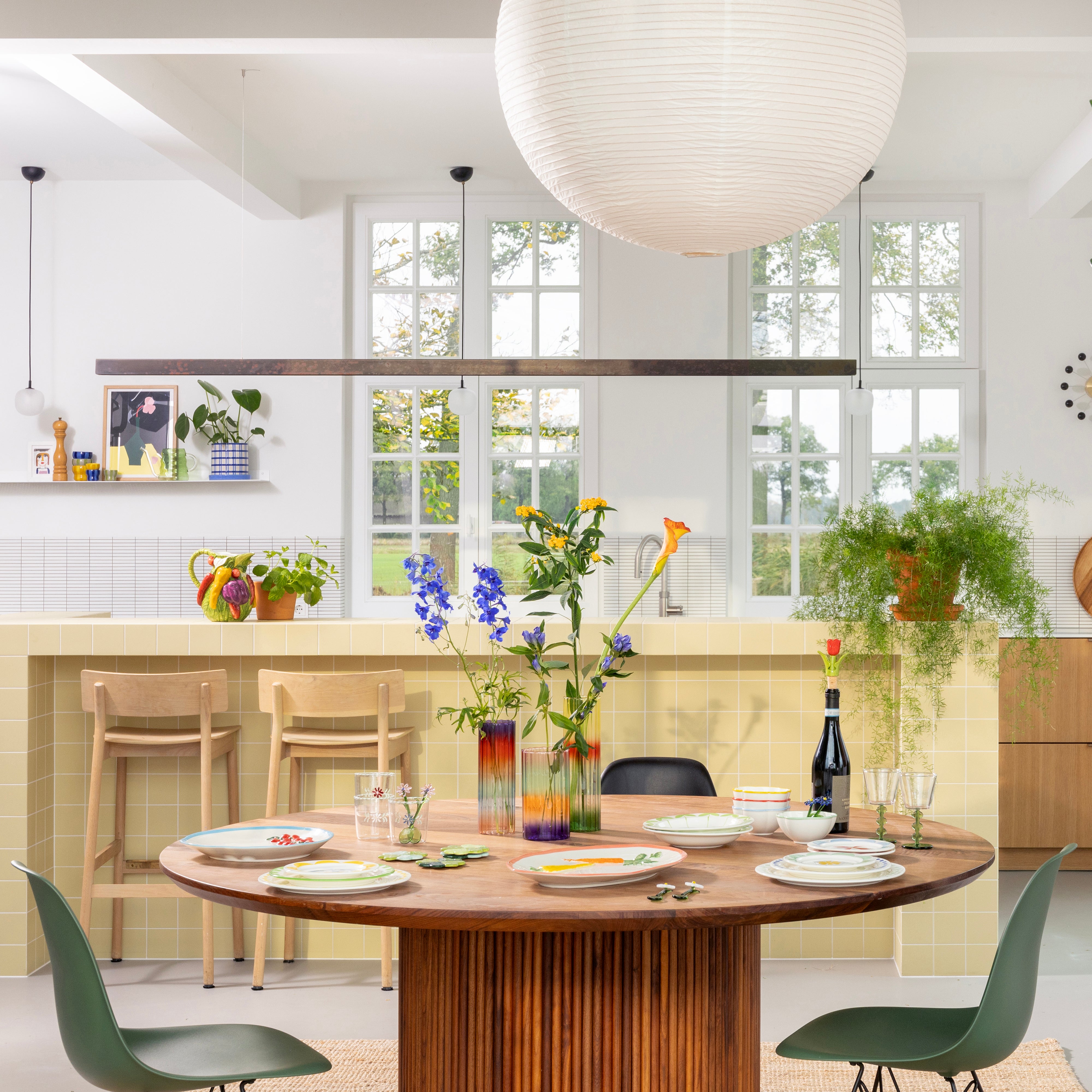 Váza GRADIENT VEČERNÝ modrá s červenou