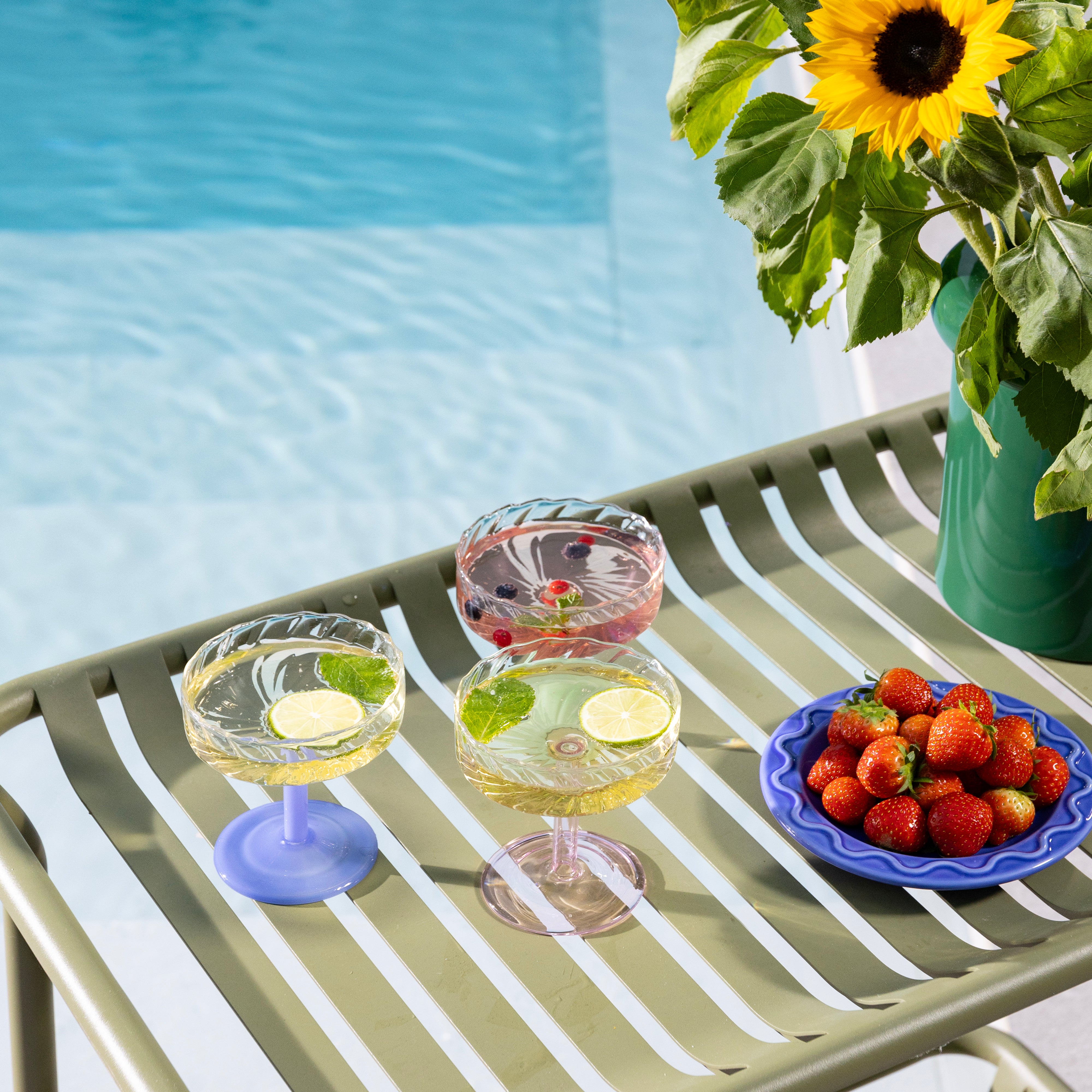 Súprava sklenených pohárov TWIRL ružová