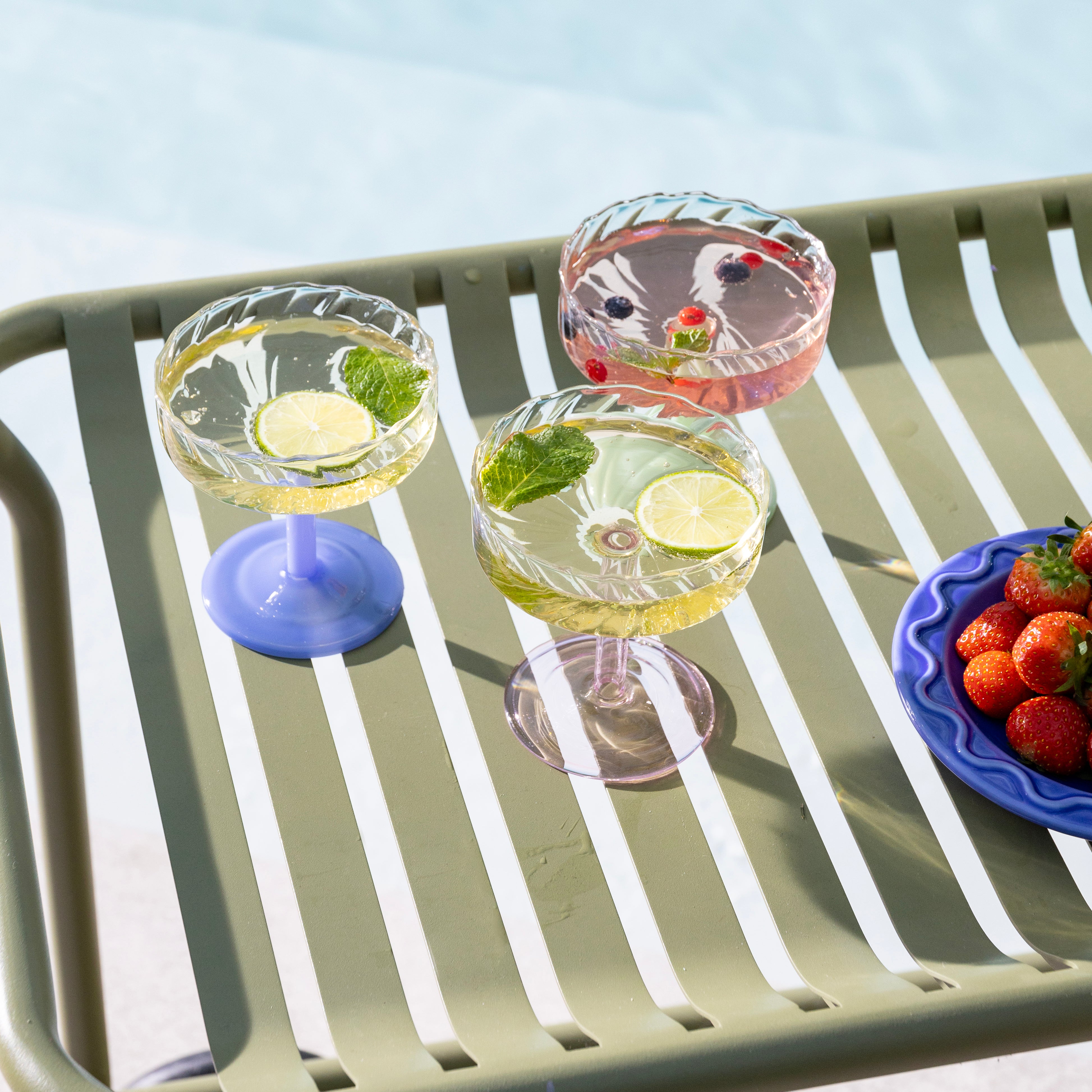 Súprava sklenených pohárov TWIRL ružová