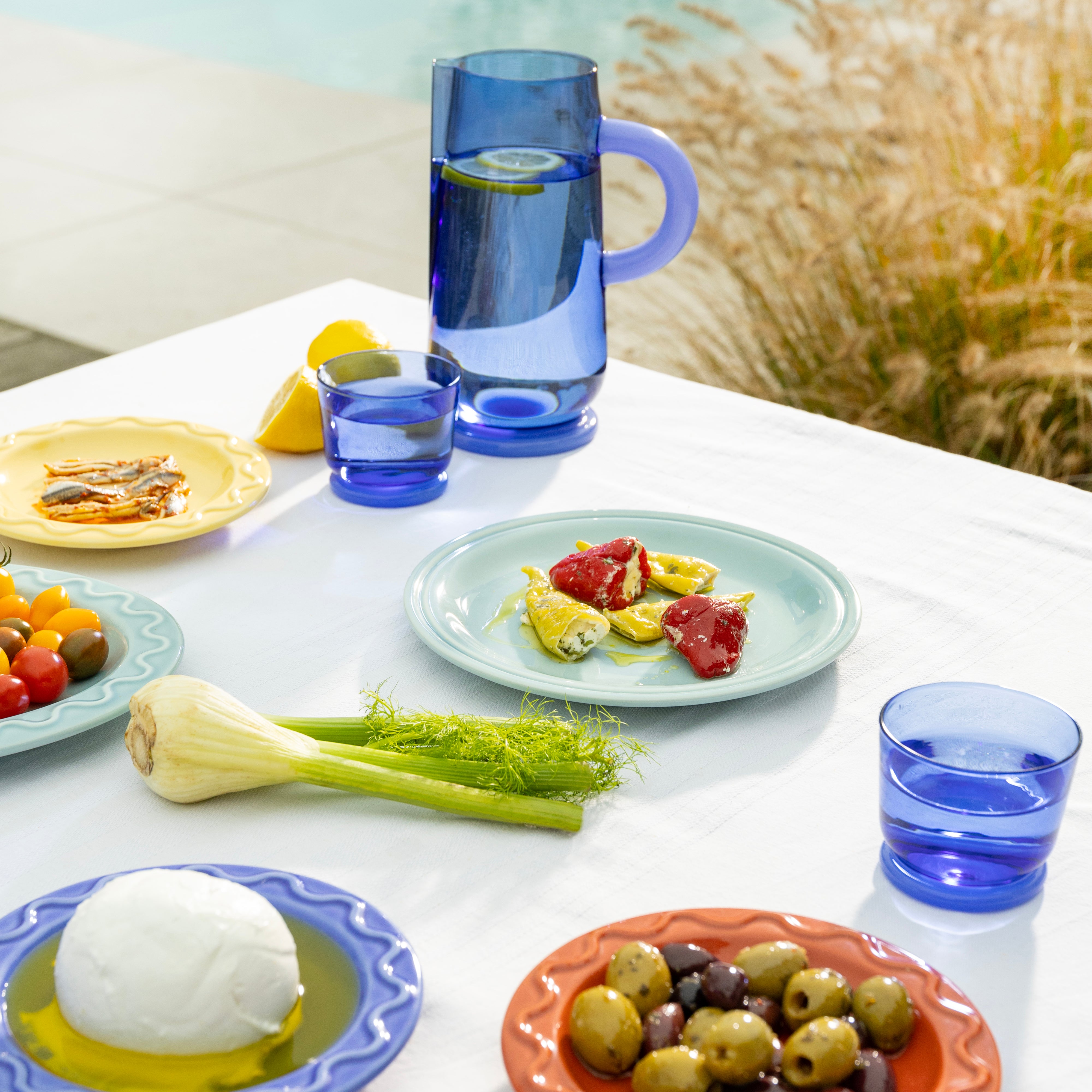 Súprava raňajkových tanierov MOCHI svetlomodrá