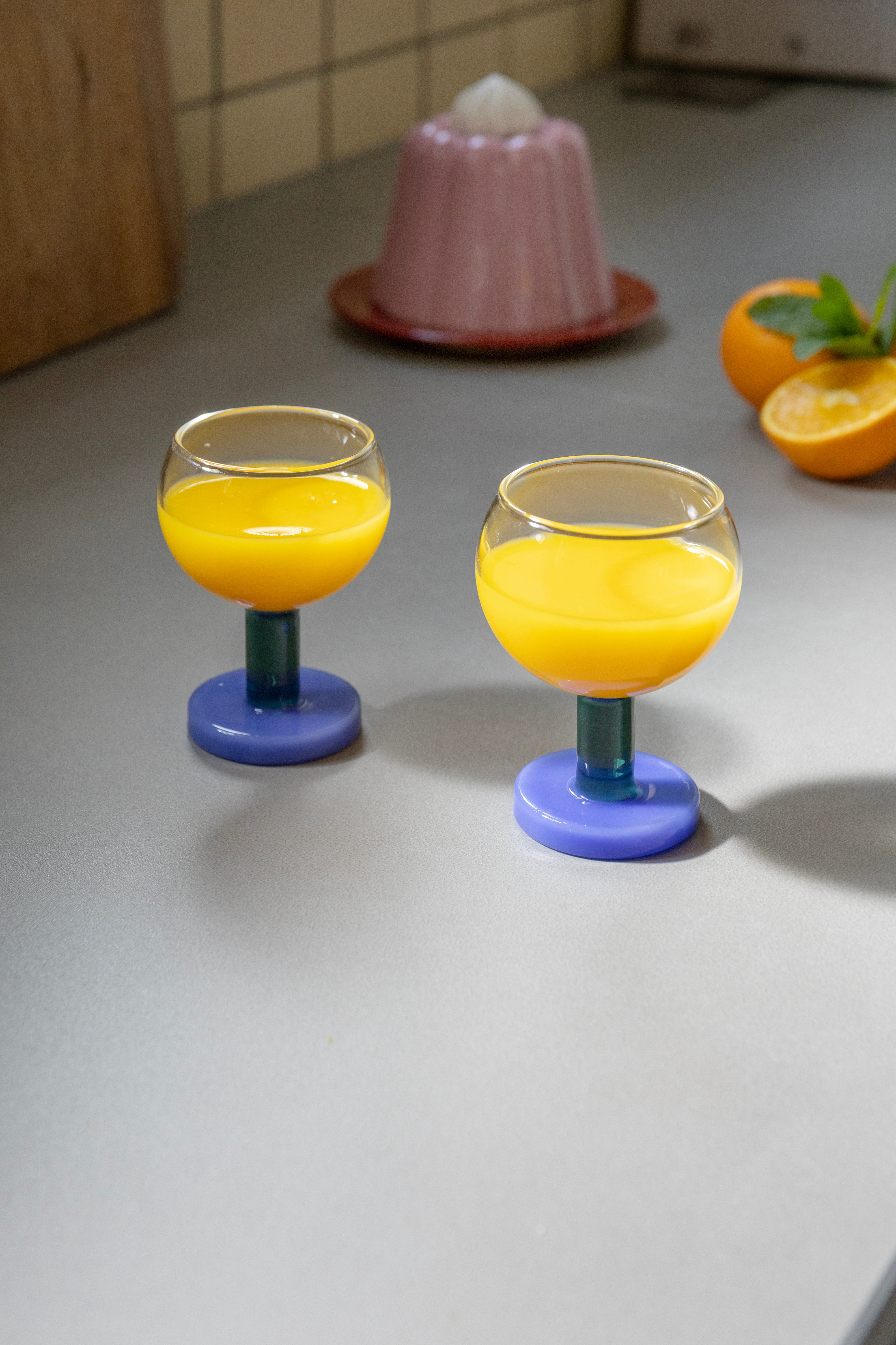 CANTINE Blue and Green Glasses Set