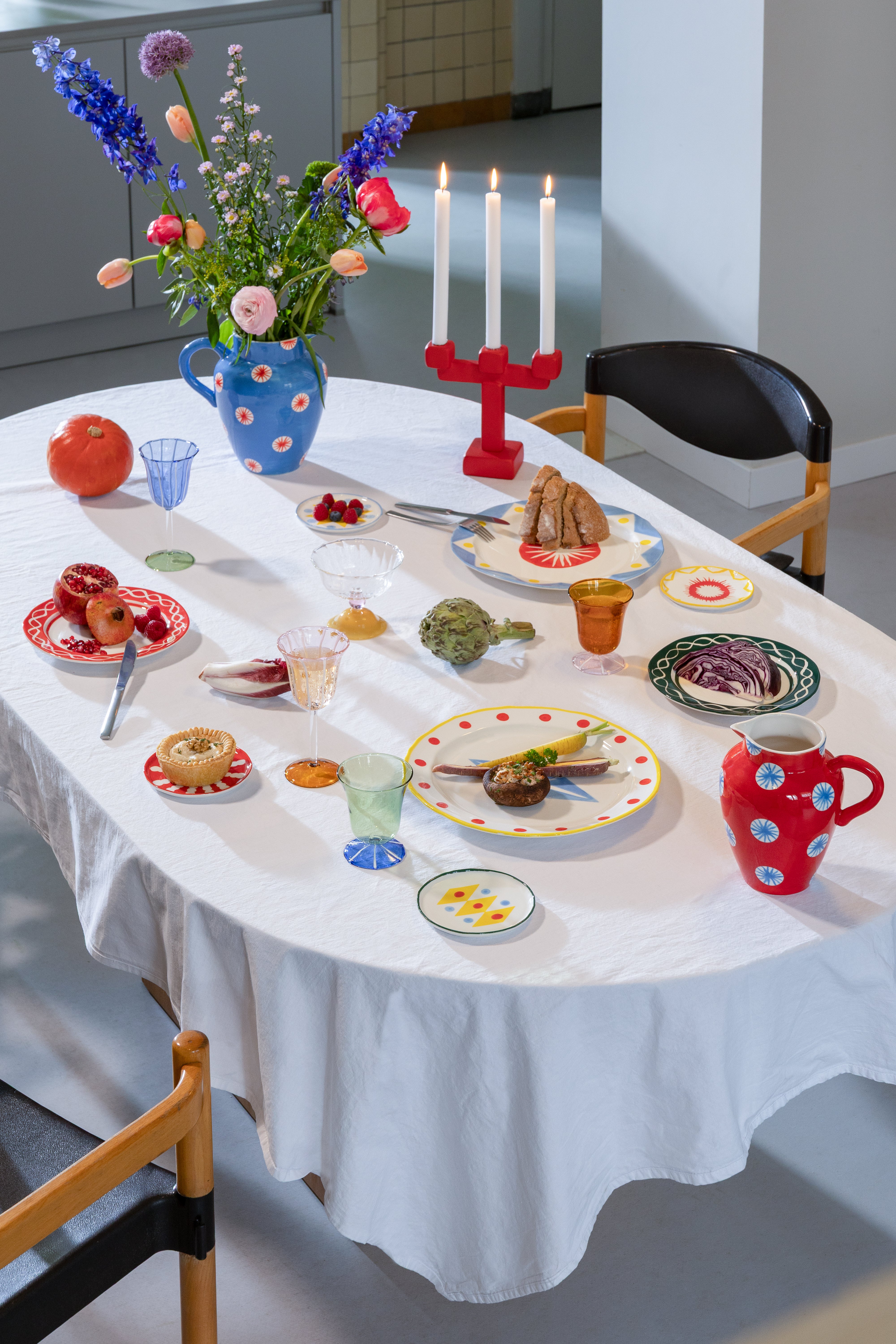 Súprava dezertných tanierov FESTIVO farebná porcelán