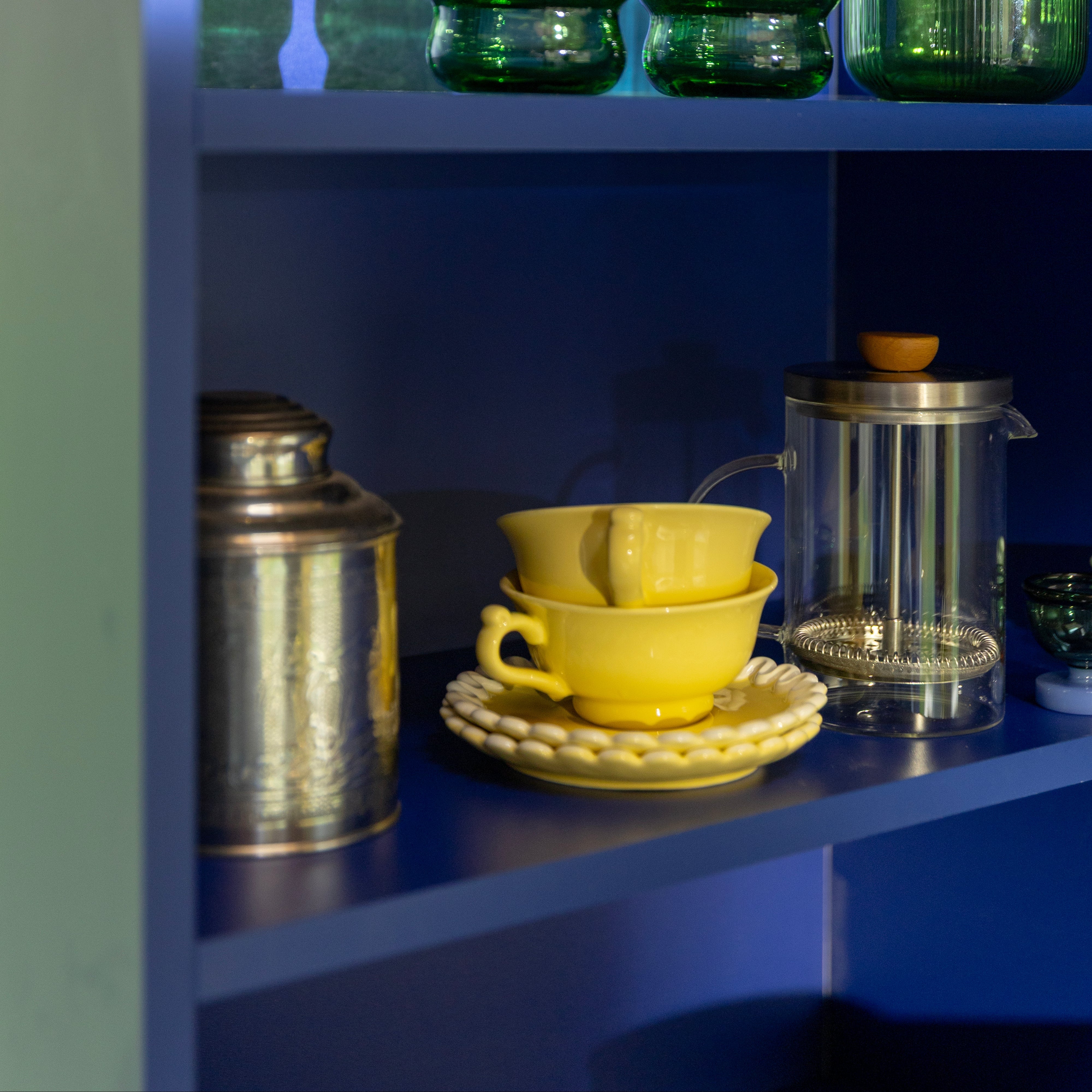 Súprava šálok s podšálkami WHIP žltá