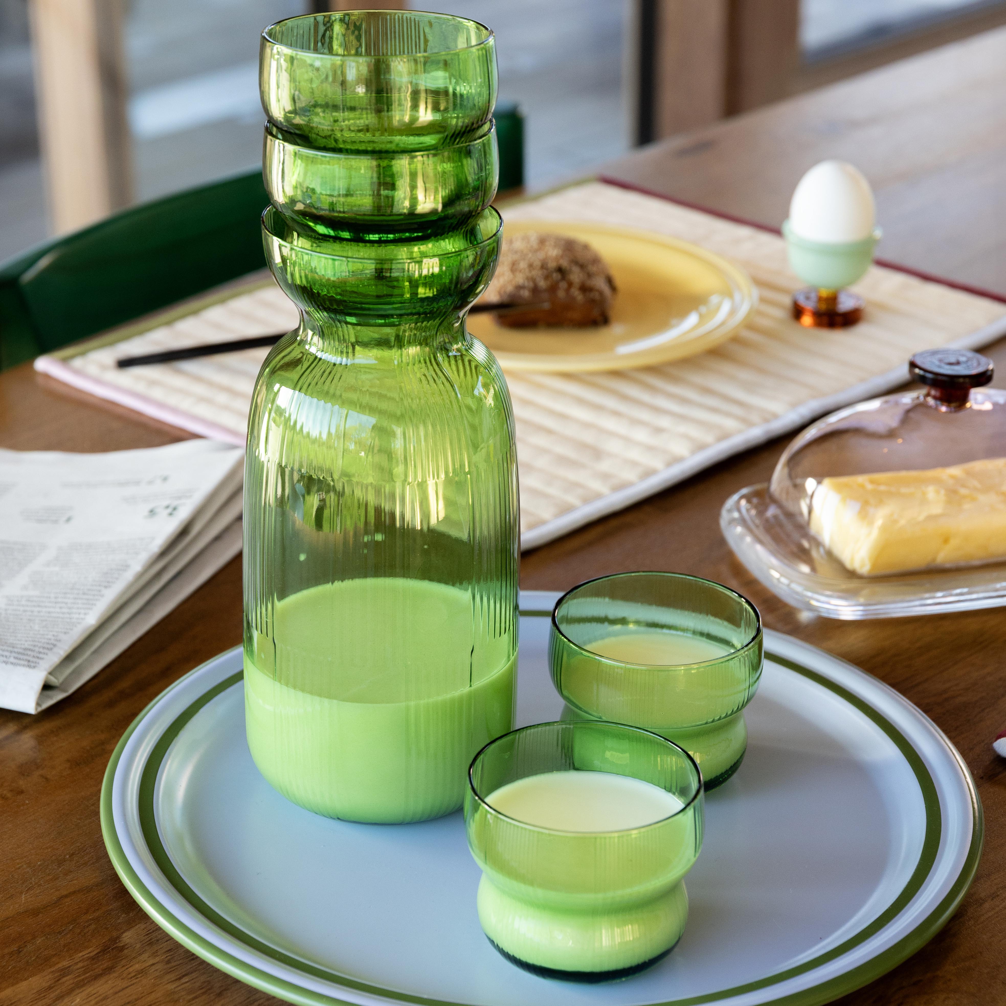 Circus Carafe Green Glass
