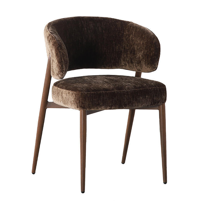FUJI Chair in Brown with Dark Wooden Base