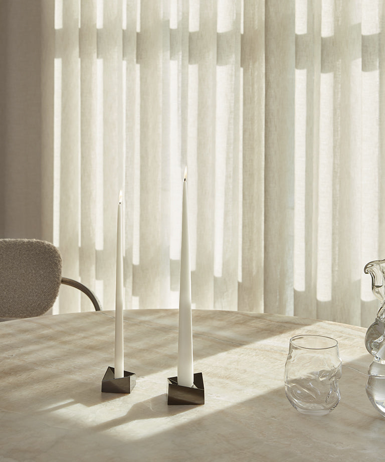 Súprava 4 sviečok STOFF NAGEL biela