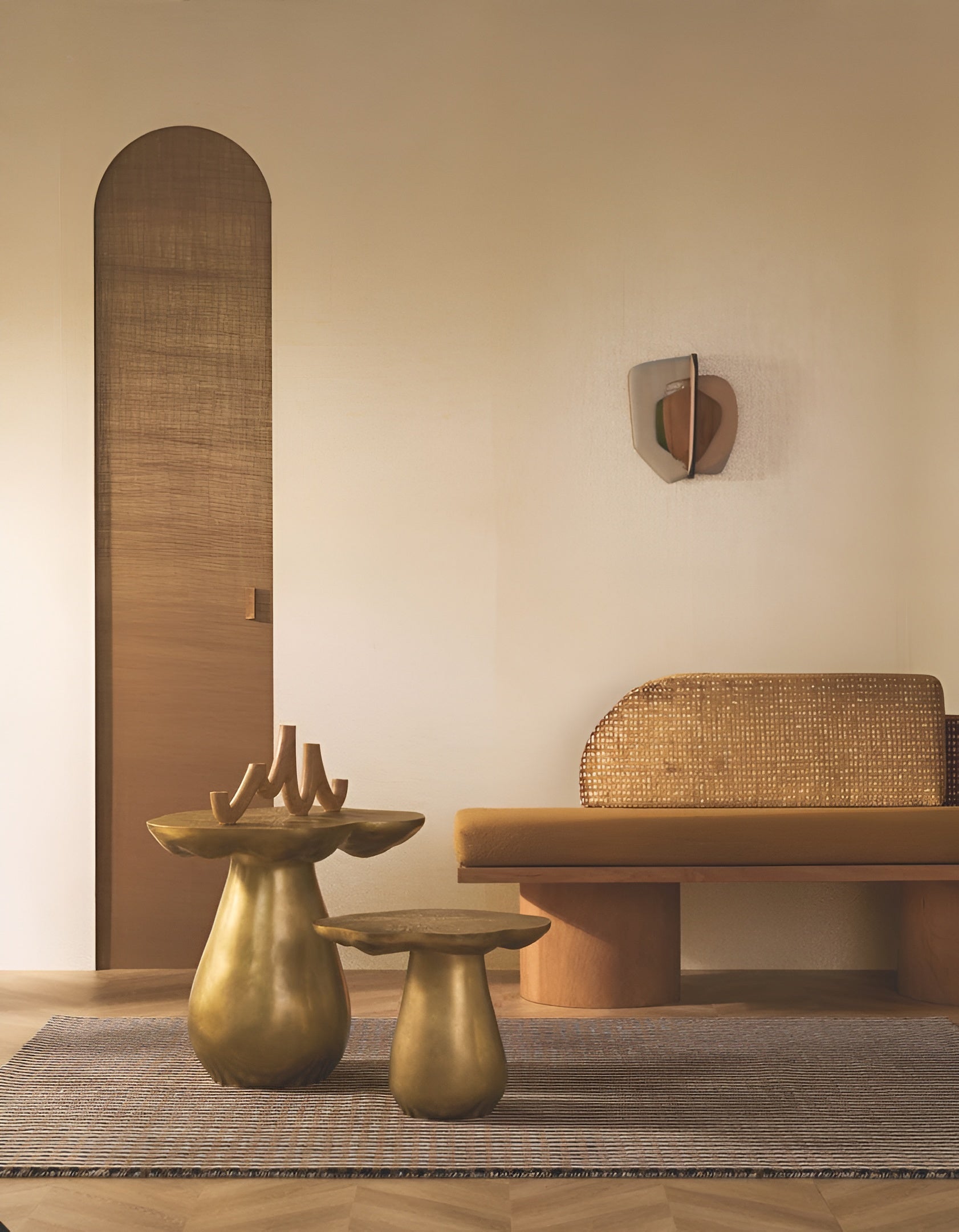 Tapeta textilná štruktúrna na metalickej fólii RADIEUSE - IVOIRE PLATINE platinová slonovinová kosť