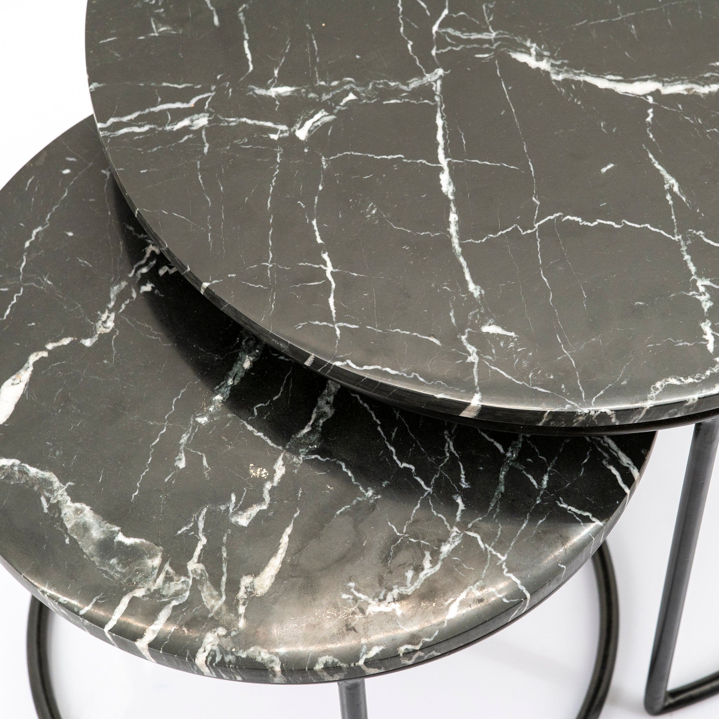 ROMEO black marble coffee table set