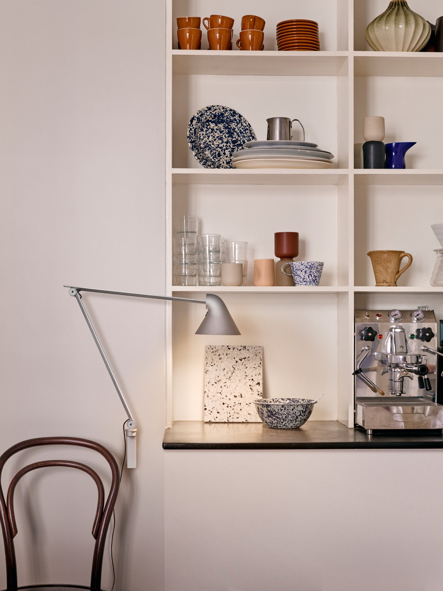 Adjustable wall lamp with arm NJP white