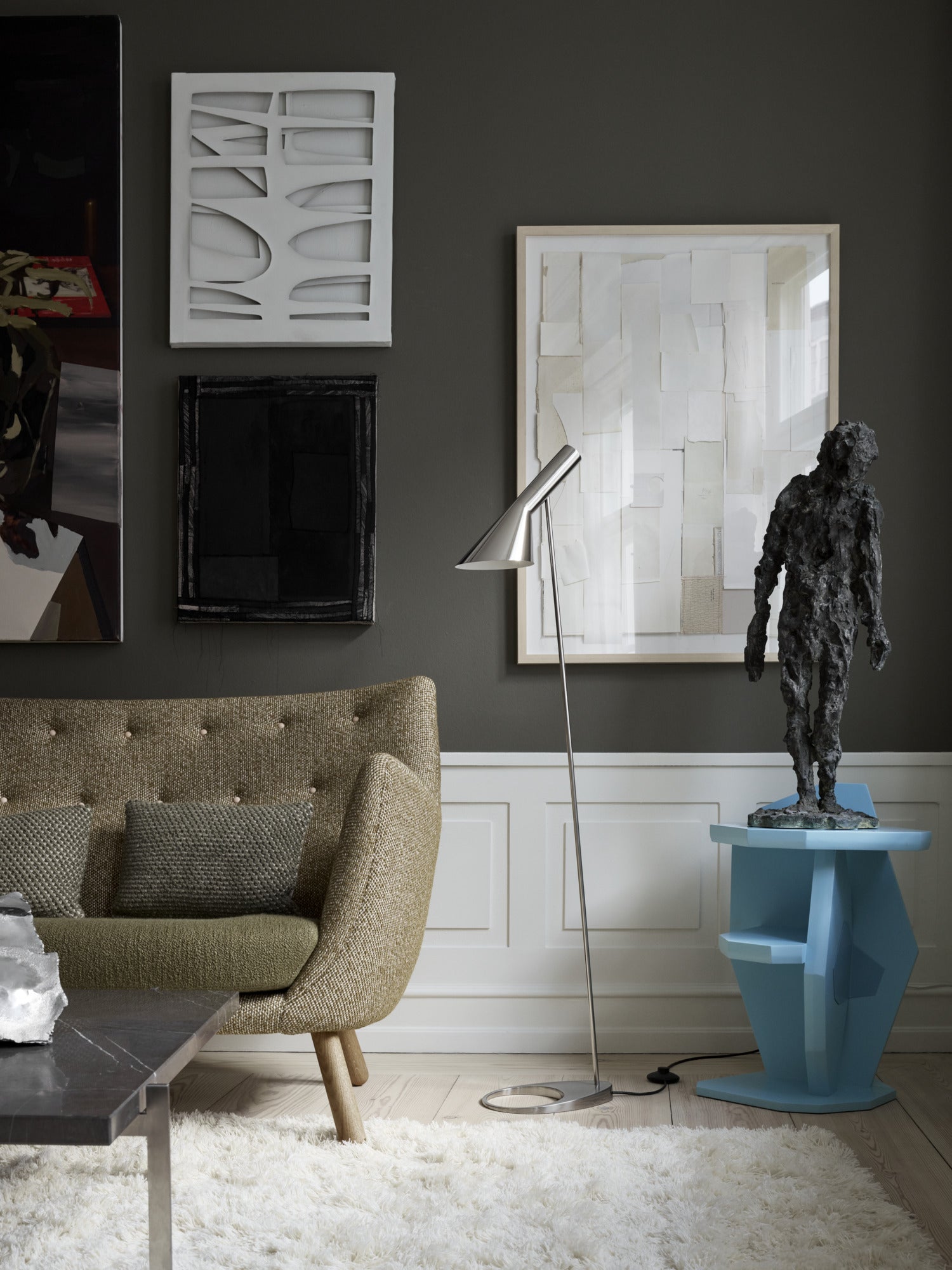 AJ Floor Lamp Polished Stainless Steel