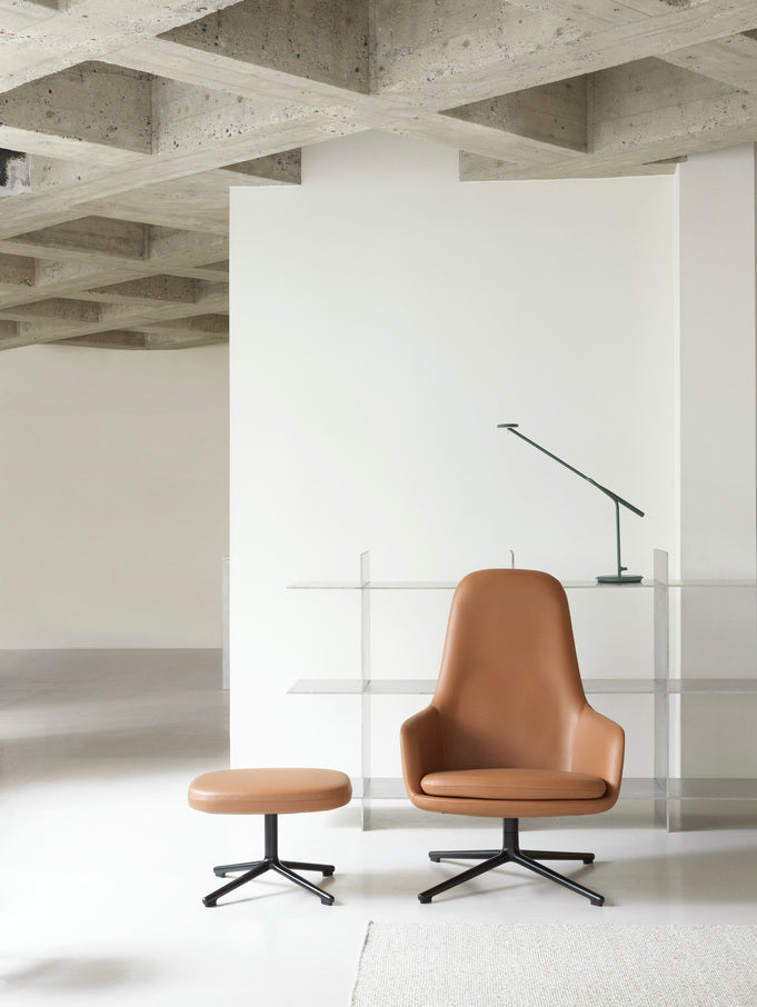 Upholstered footrest Era Black Oak base