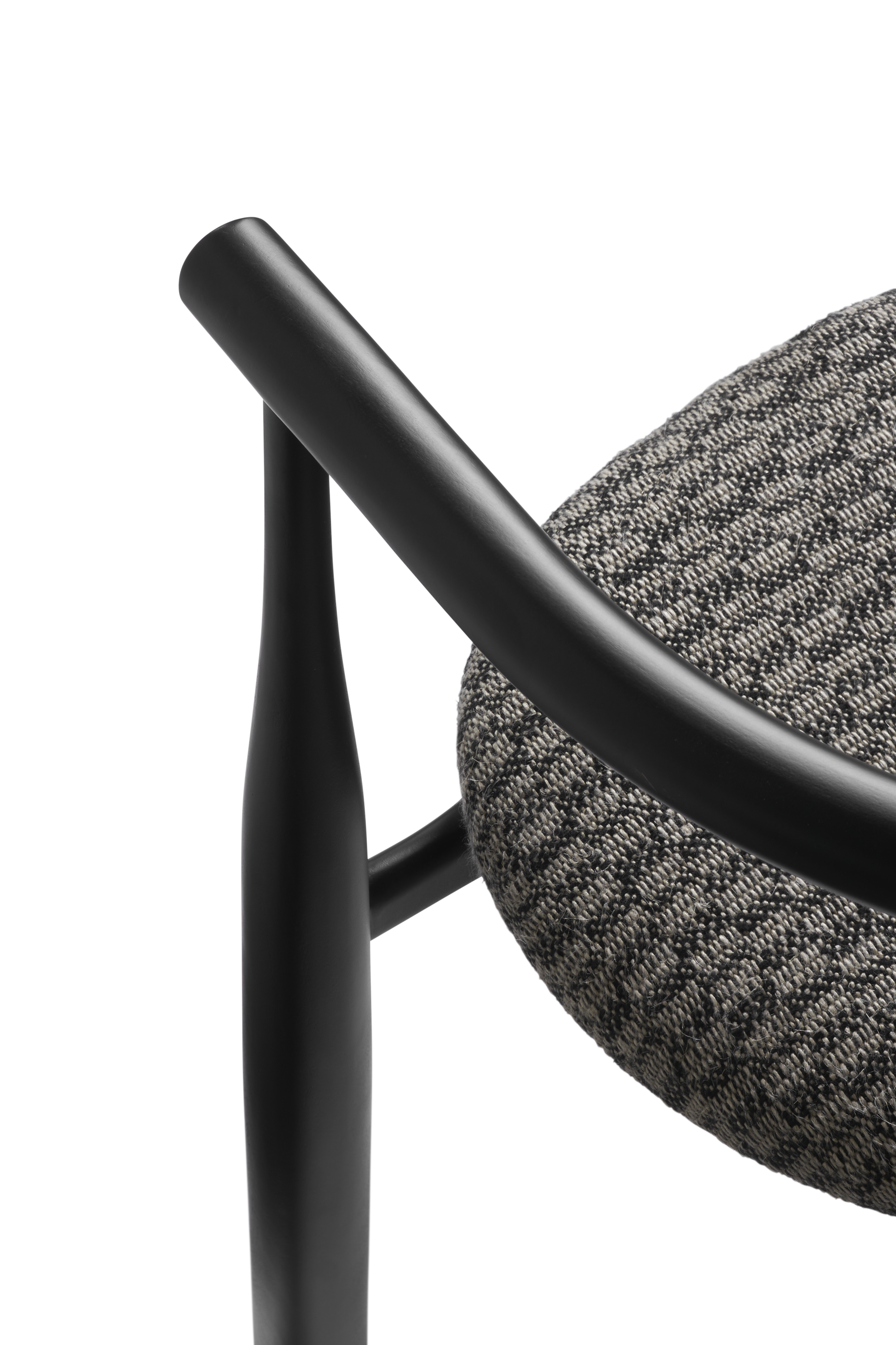 Bukowski chair upholstered with a black beech base