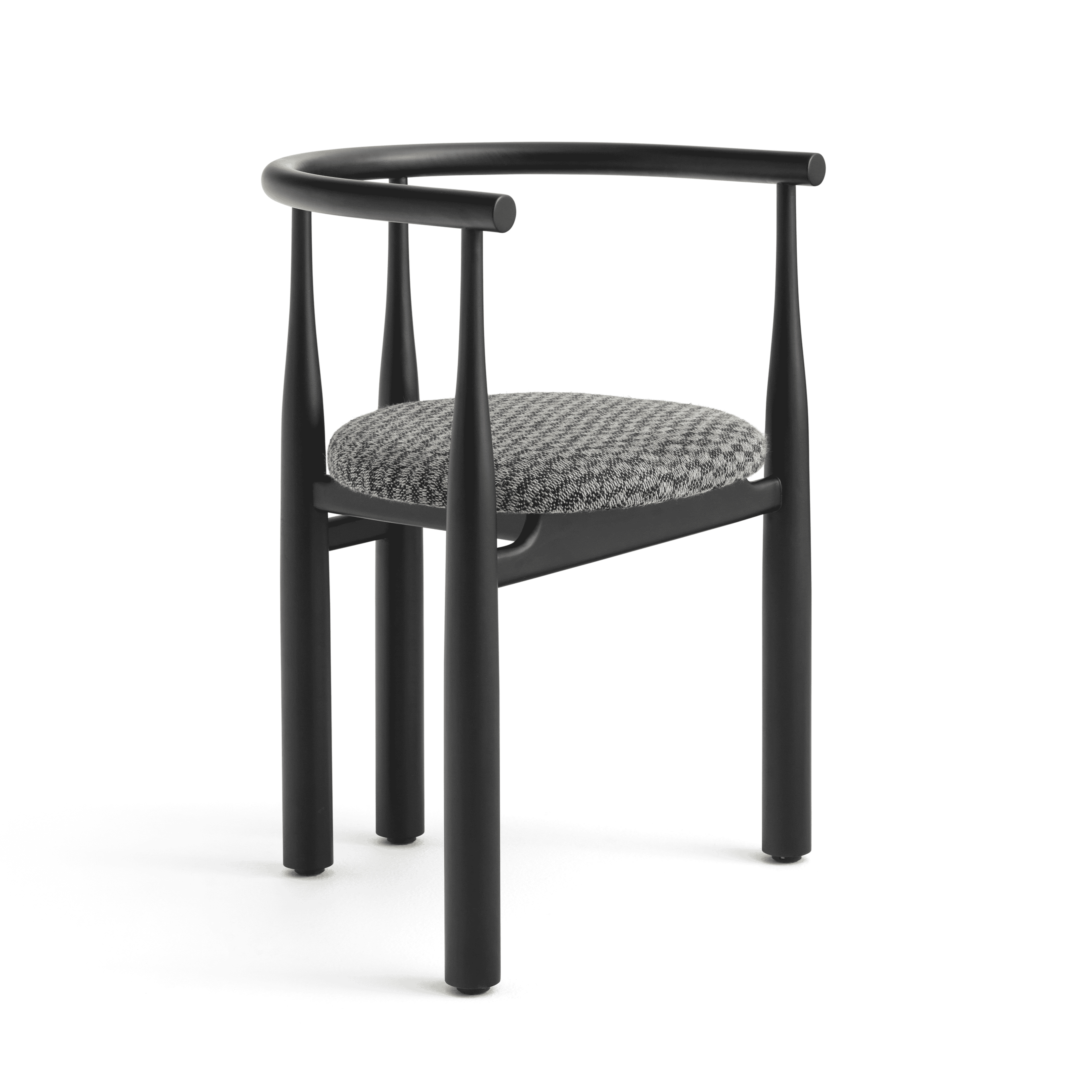 Bukowski chair upholstered with a black beech base