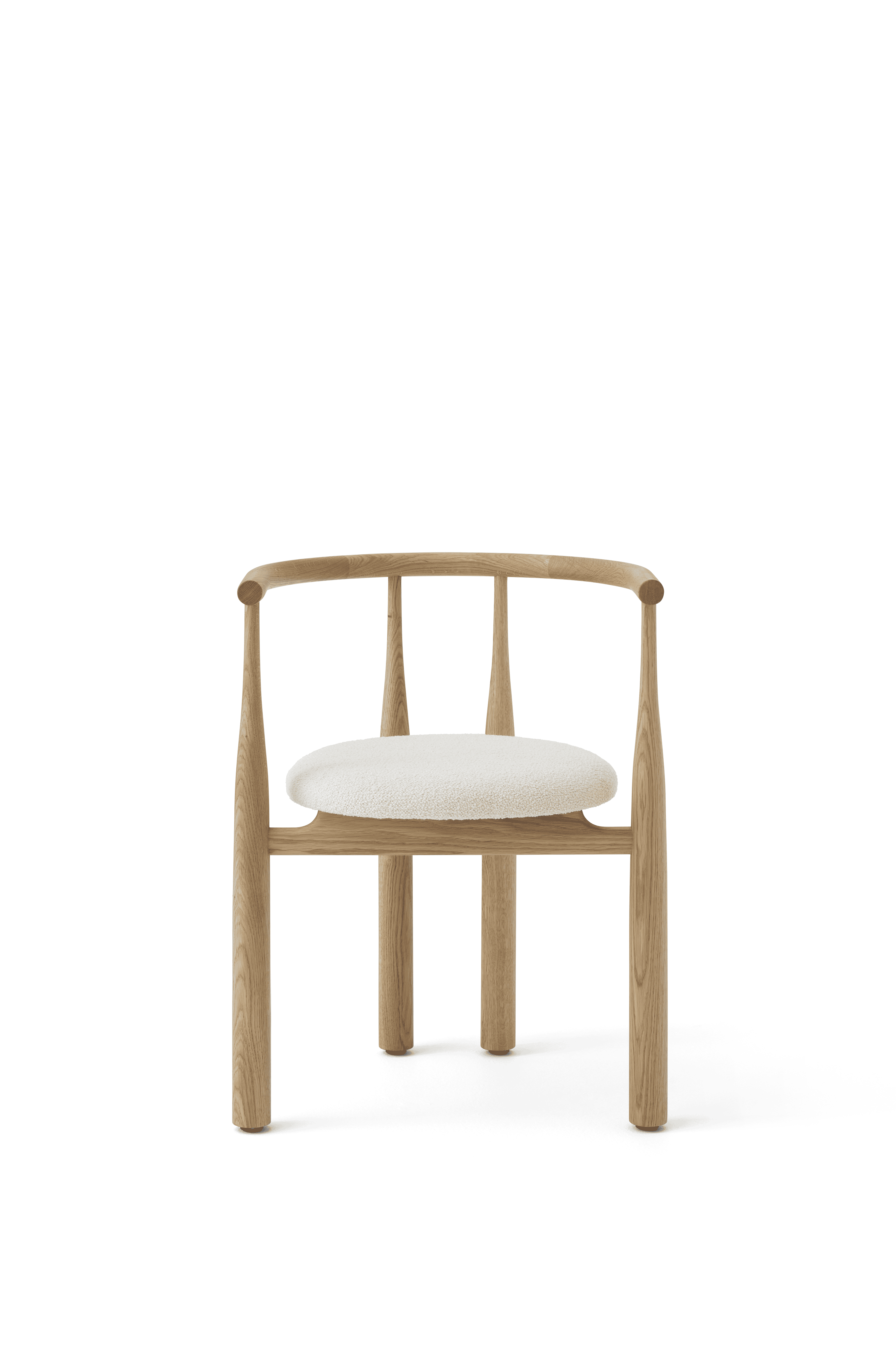 Bukowski chair upholstered with an oak base