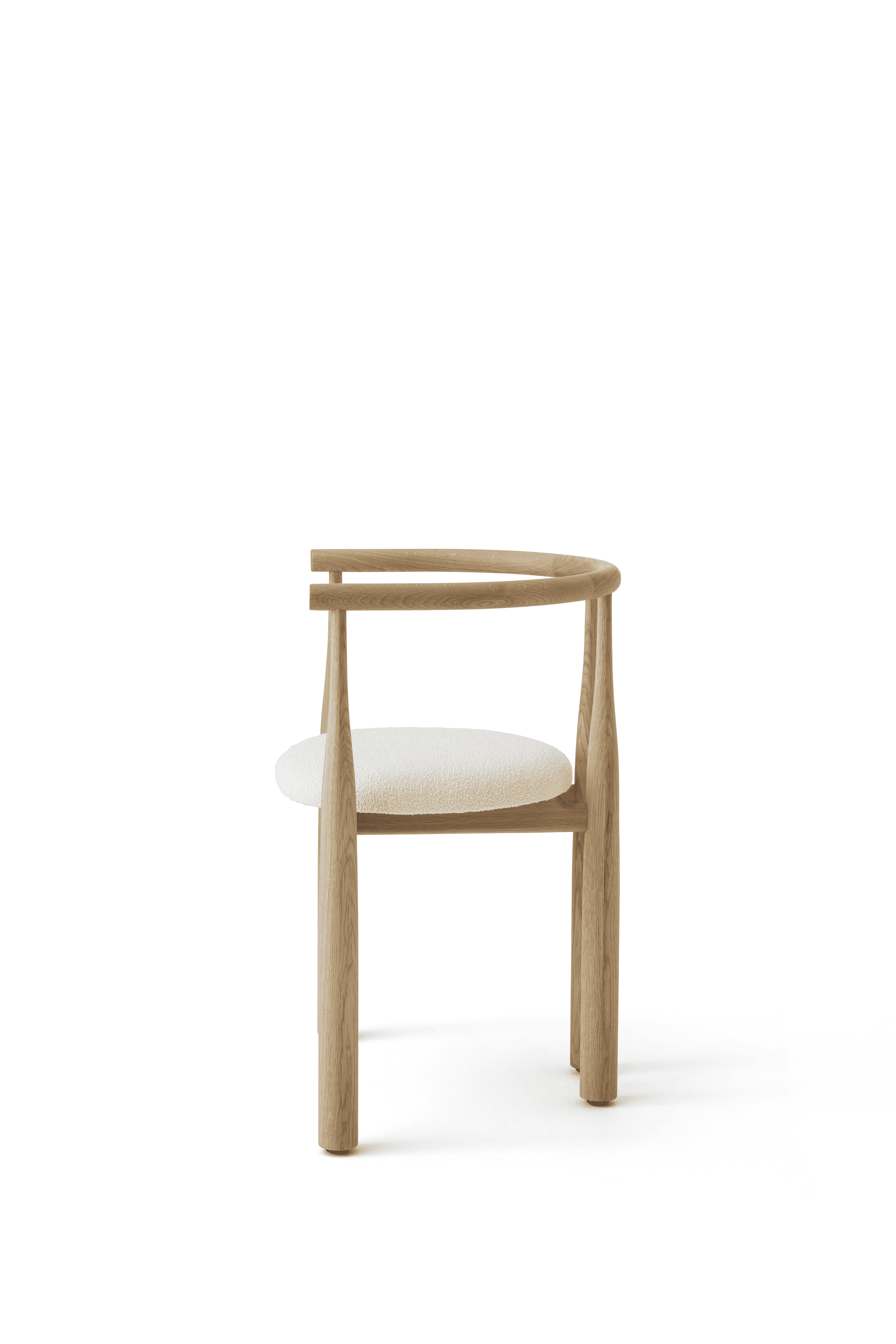 Bukowski chair upholstered with an oak base