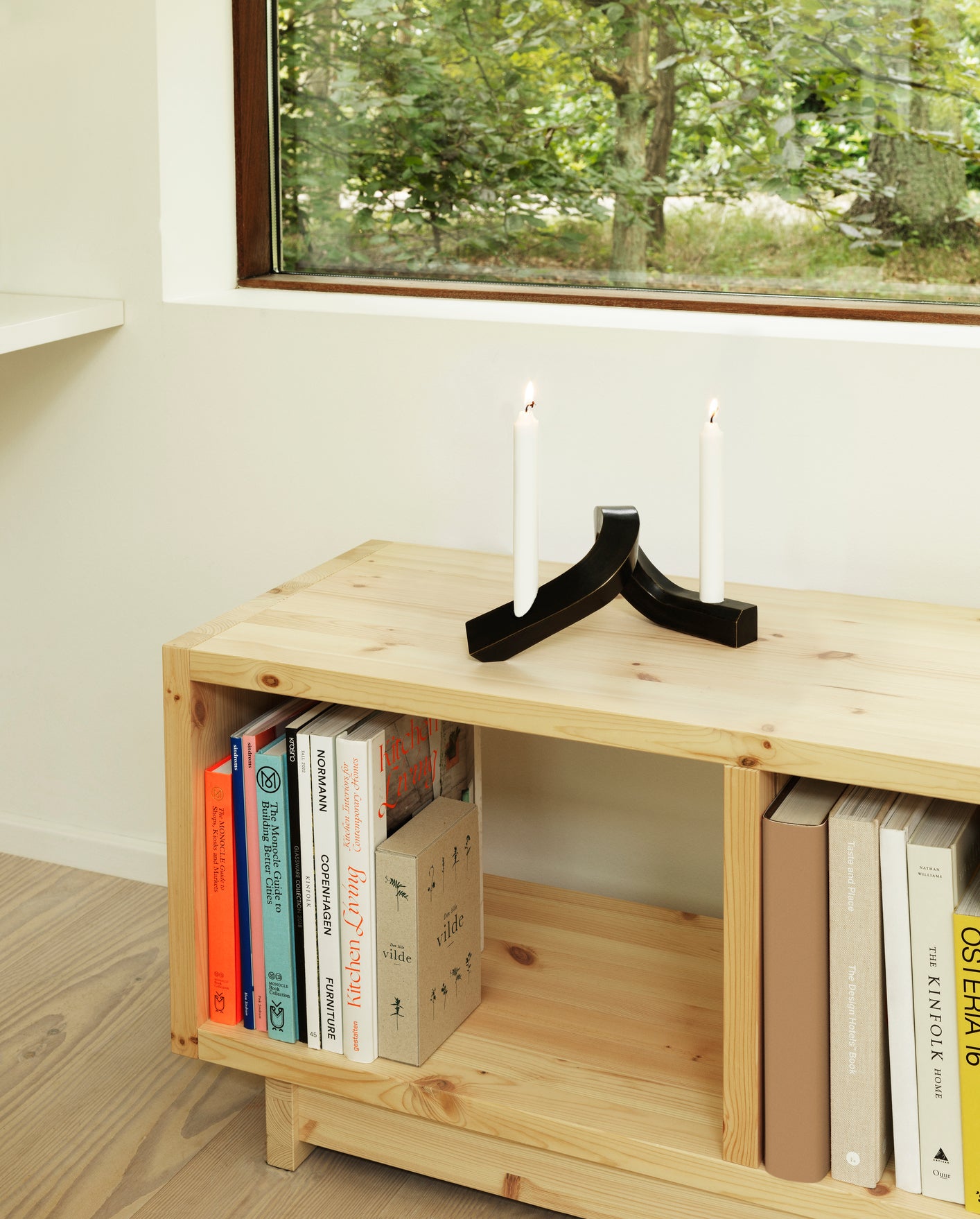 CROOKED TWO Candle Holder in Antiqued Brass