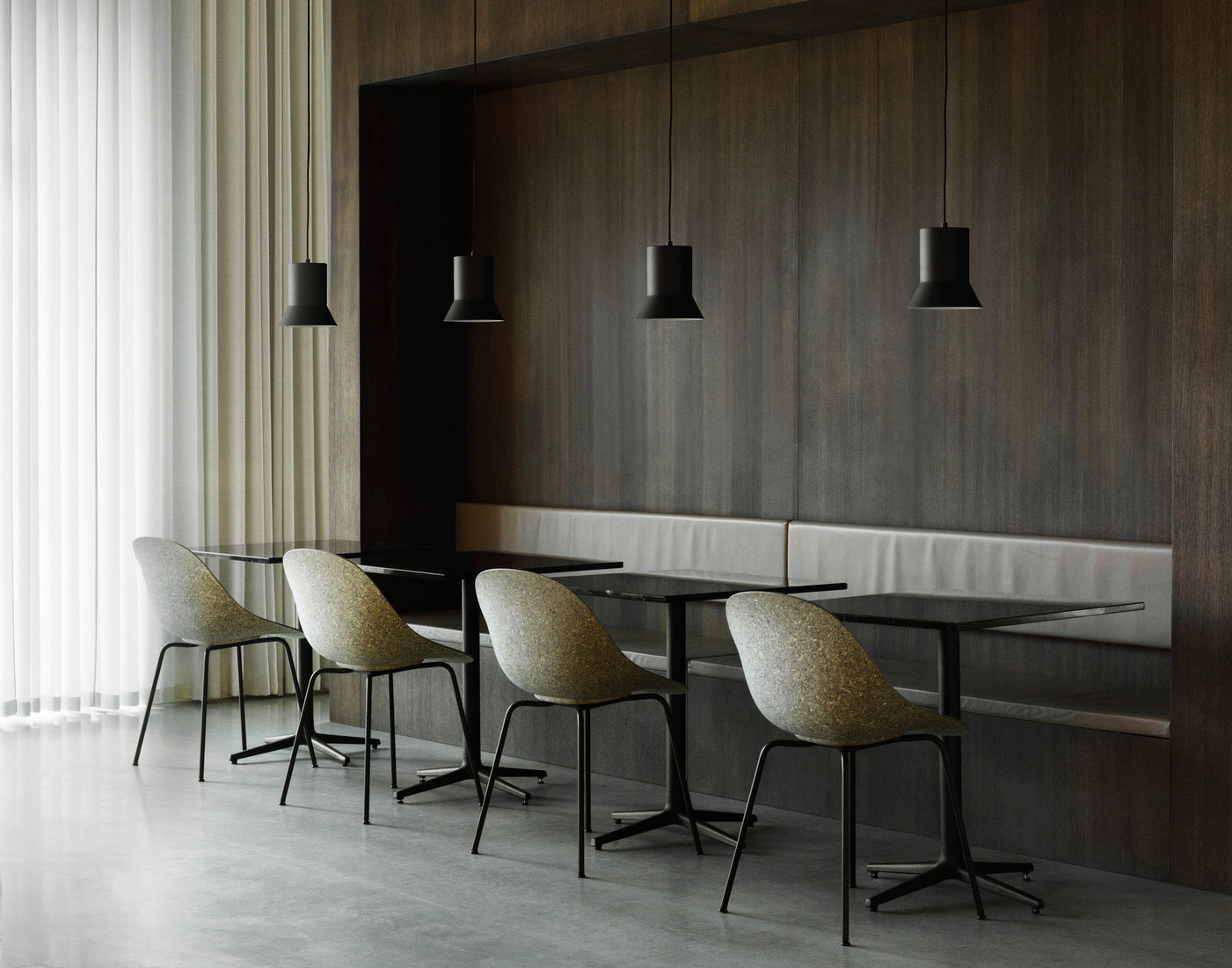 Kávový stôl ALLEZ s mramorovou doskou a čiernou základňou