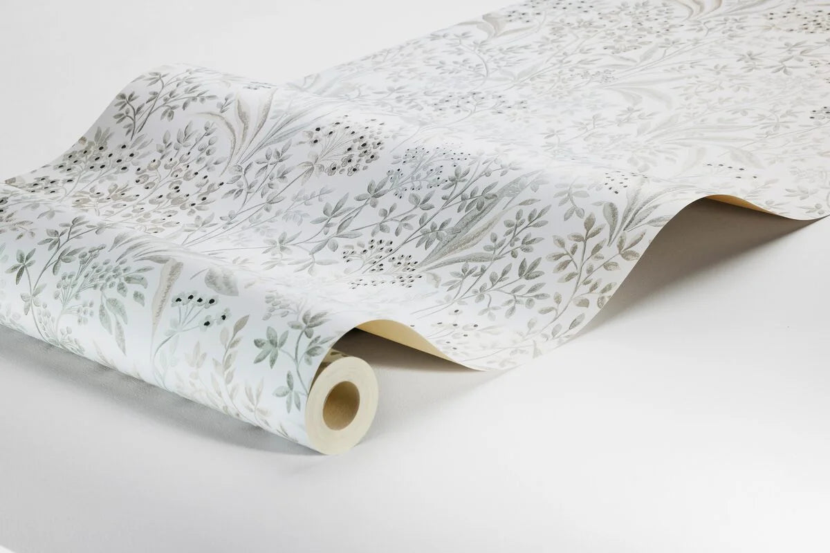 Tapeta z flizelínu s rastlinným vzorom NOCTURNE svetlosivá