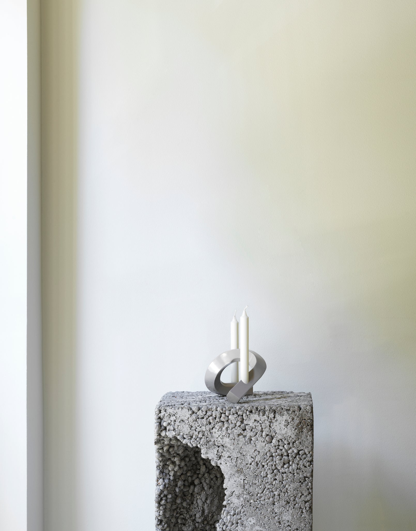 CROOKED TWO Candle Holder Warm Gray