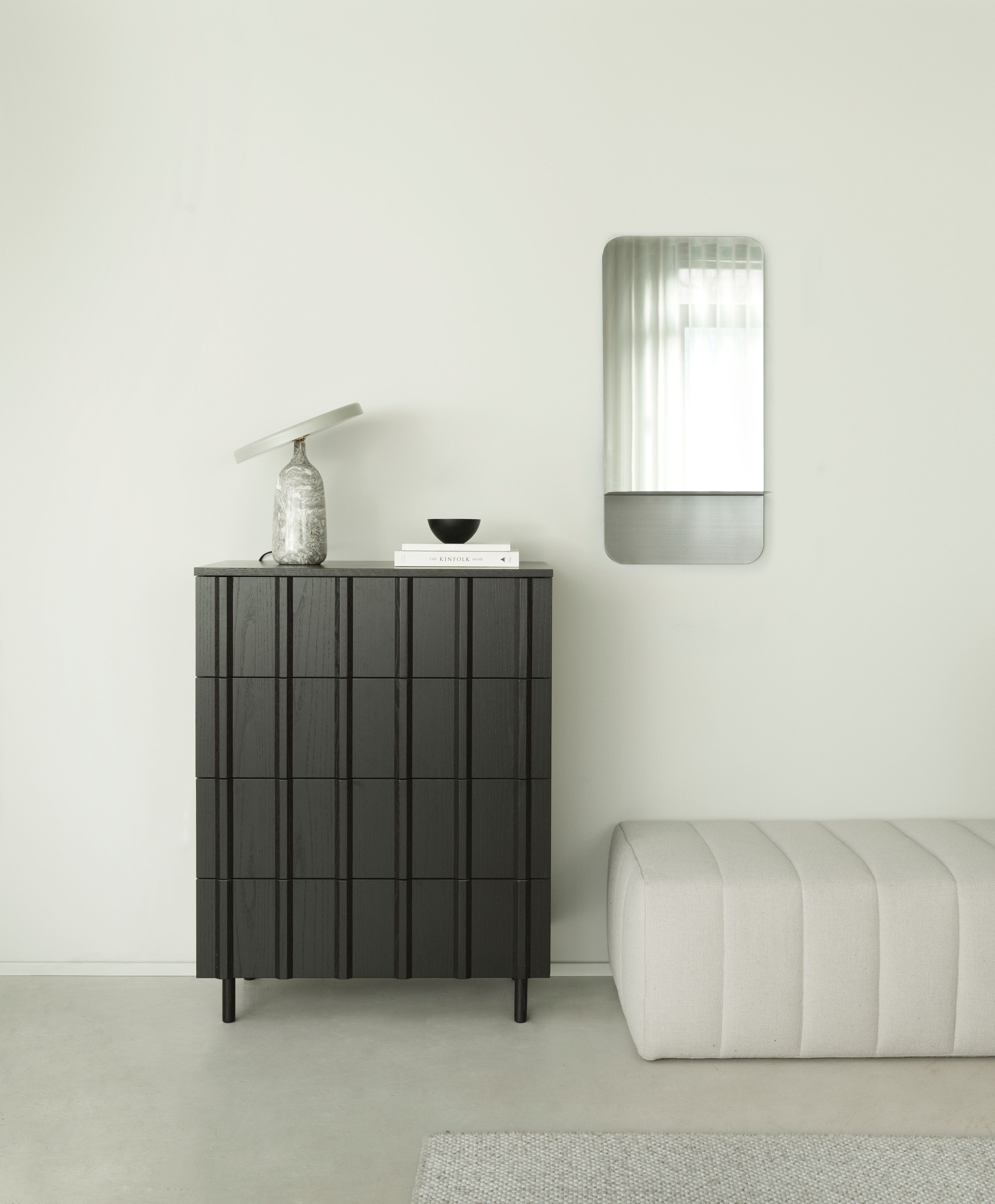 Luster s poličkou HORIZON VERTICAL biely