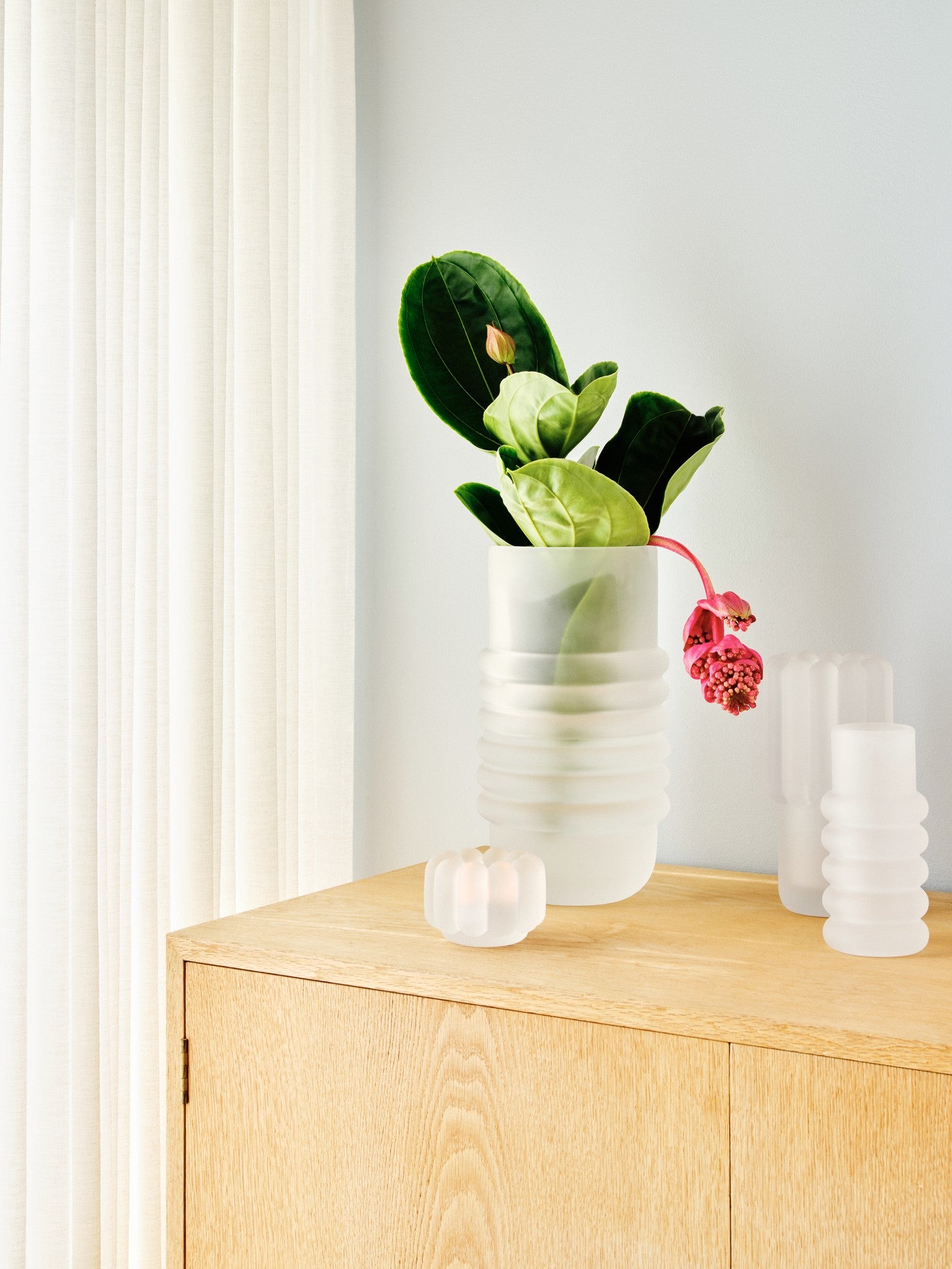 Candle holder PRESS matte glass