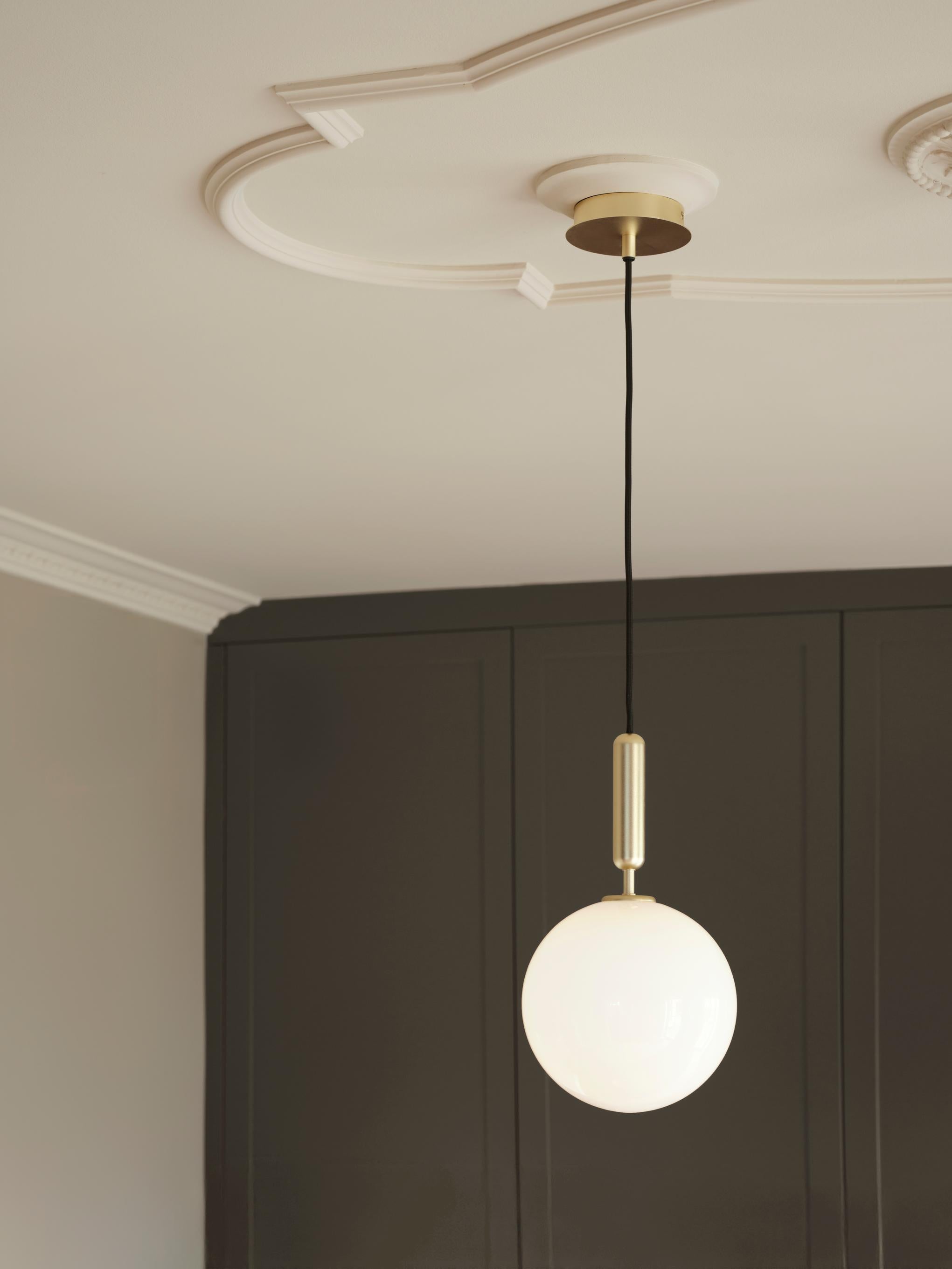 MIIRA Pendant Lamp in Brass with Opal Glass