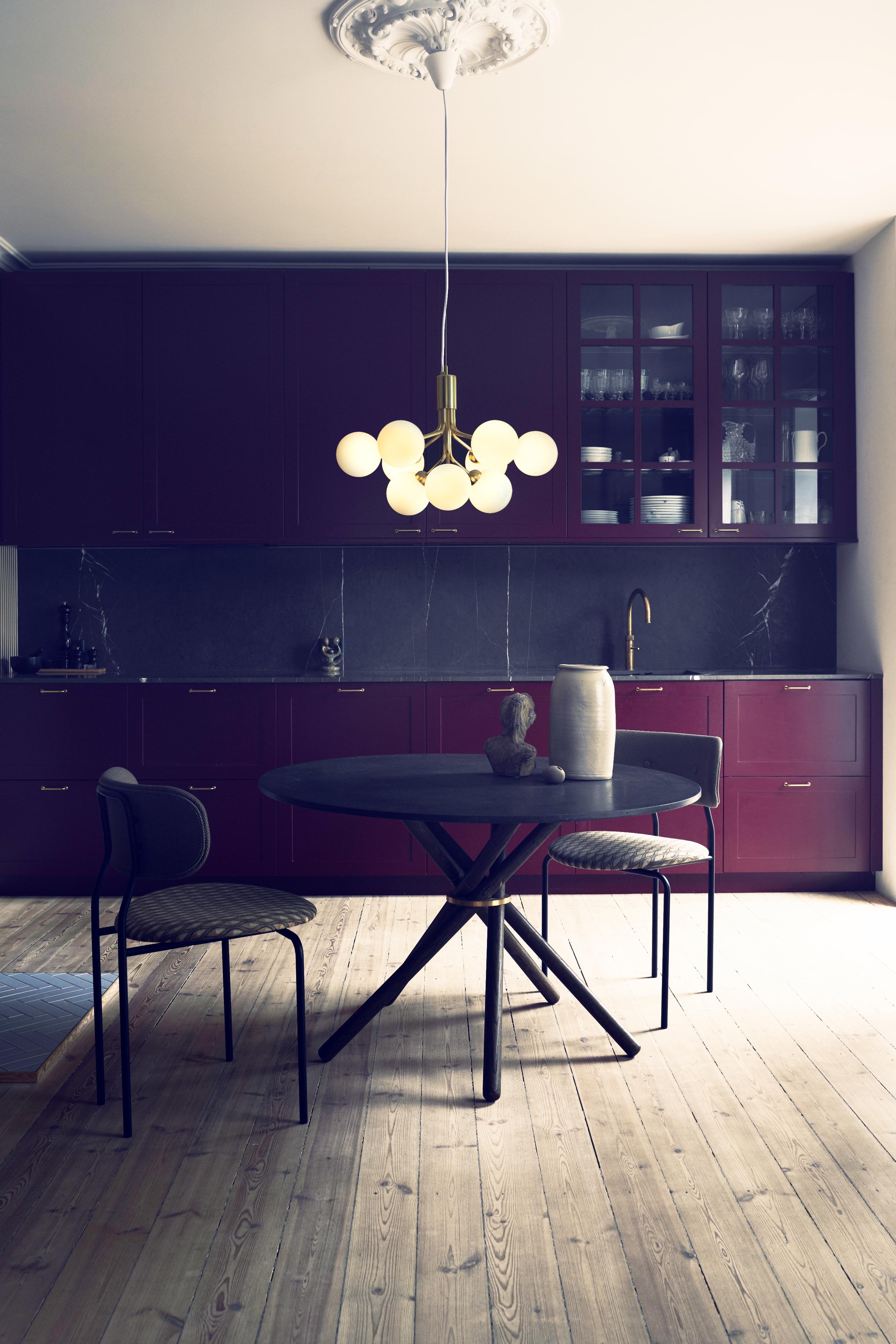 APIALES 9 Pendant Lamp in Brass with Opal Glass