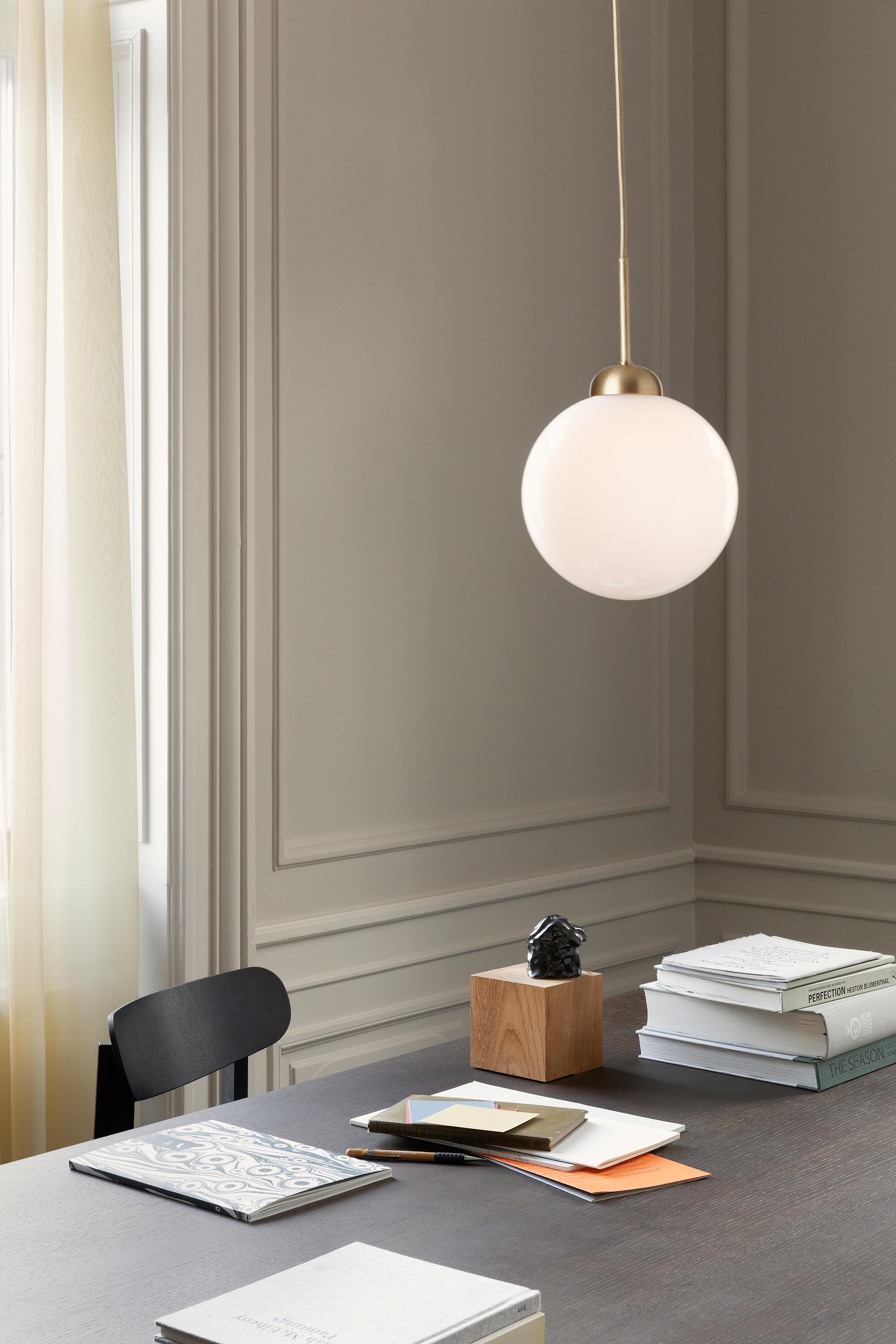 APIALES Pendant Lamp in Brass with Opal Glass