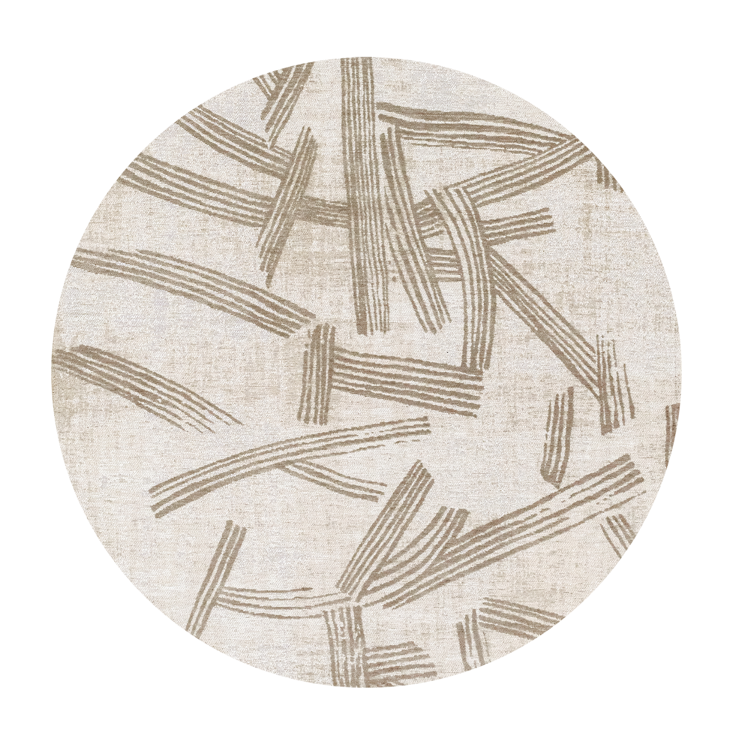 Kruhový koberec KANJI béžový s krémovým