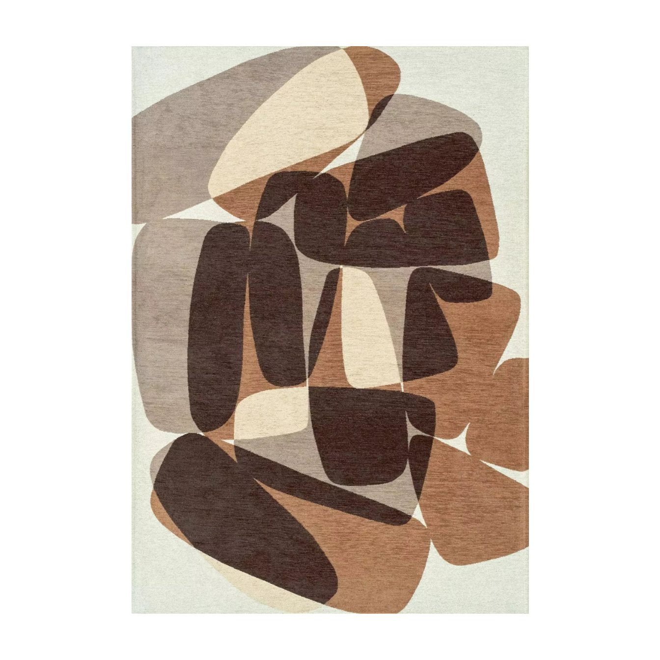 STONES Beige Rug with Brown and Coffee