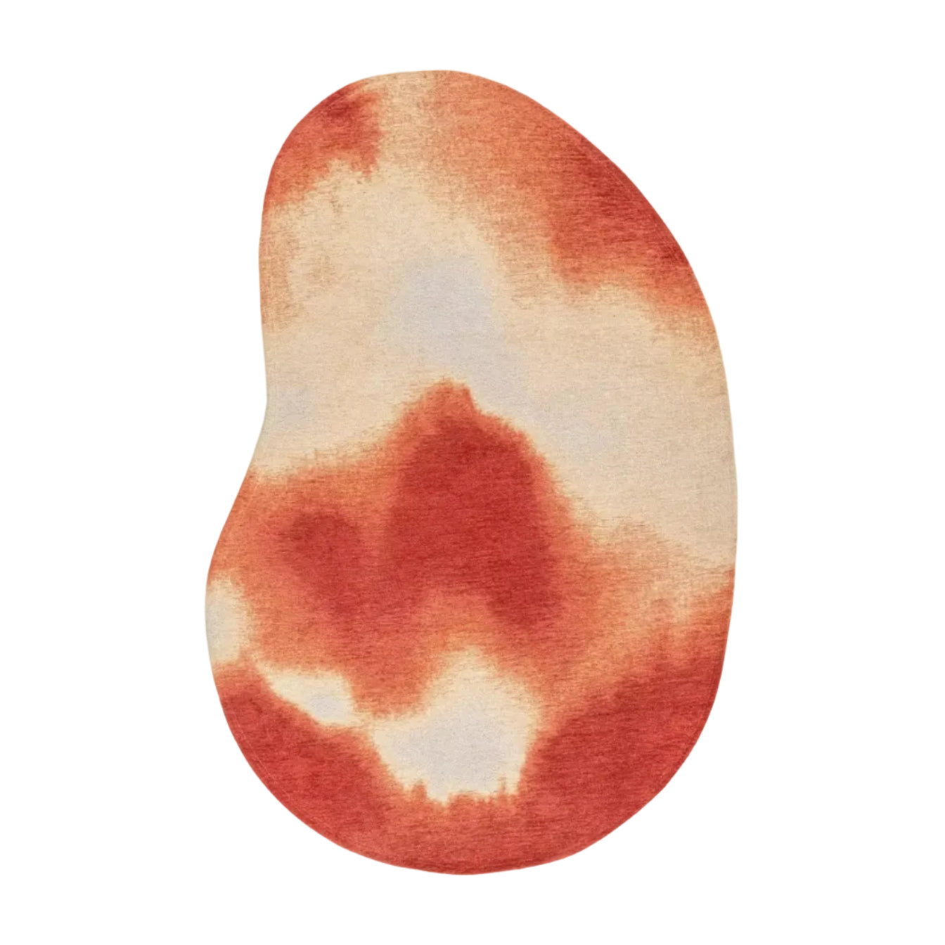 Okrúhly koberec AQUARELLE LEAF červený s oranžovou
