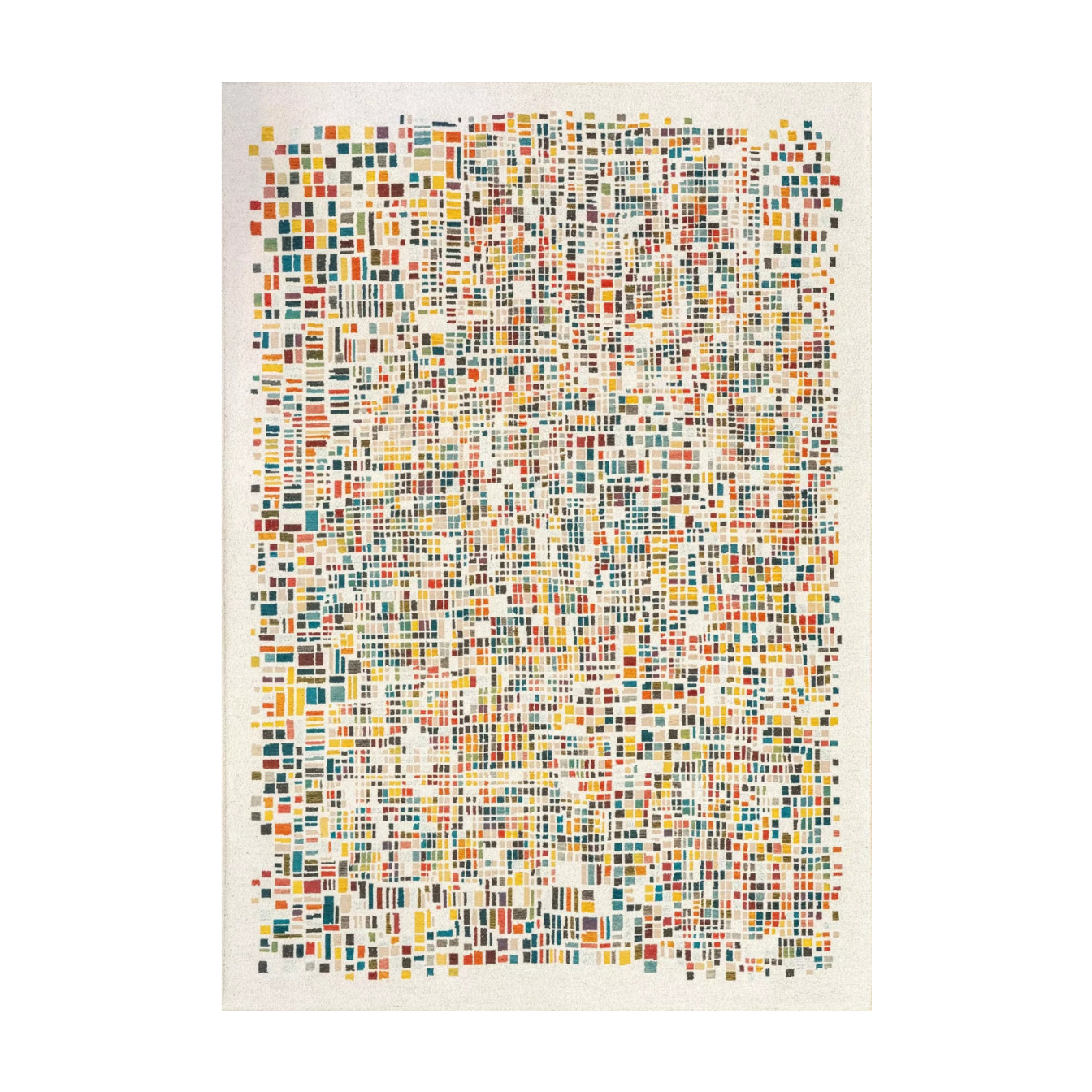 CUBIK Beige Rug with Colorful Pattern